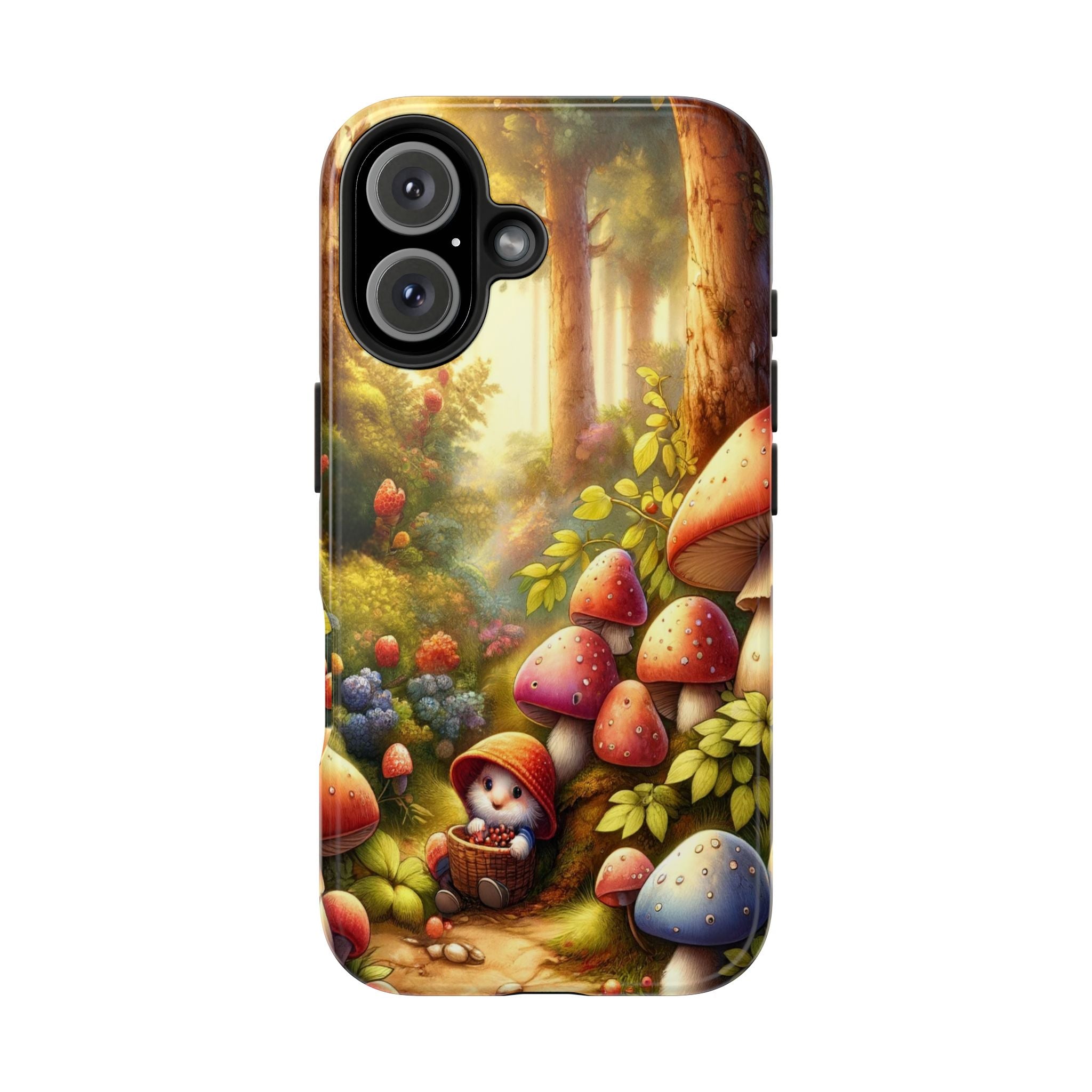 Gnomes sitting under mushroom - Tough Phone Case