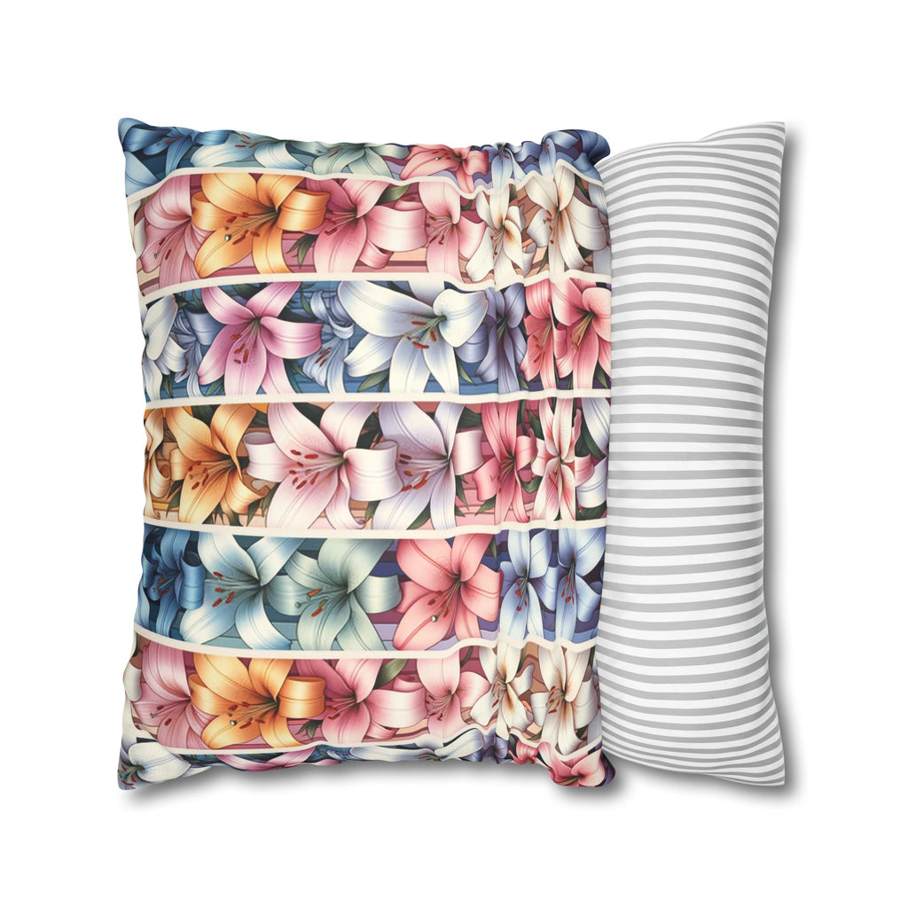 Lilies (in lines)- Suede Square Pillowcase