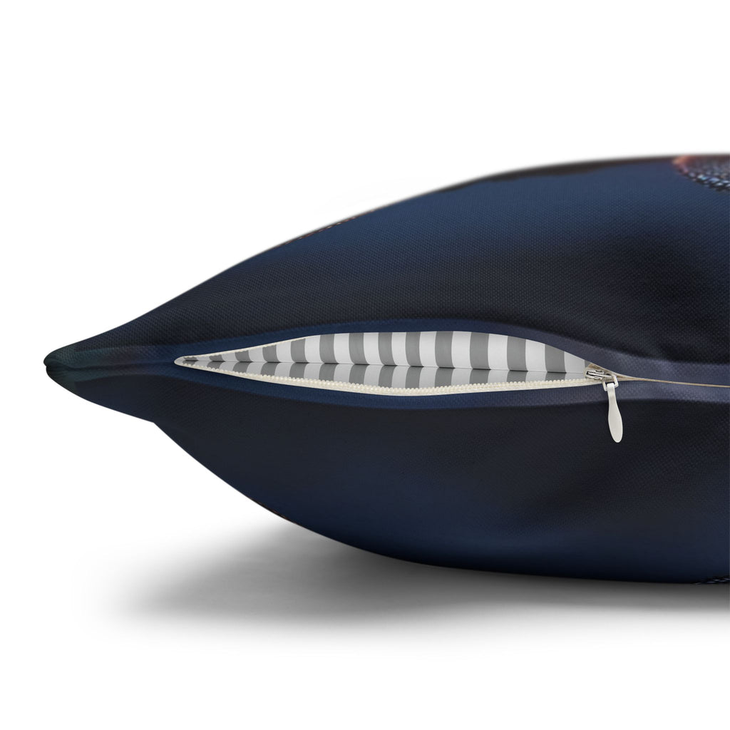 White flowers in the night - Polyester Square Pillowcase