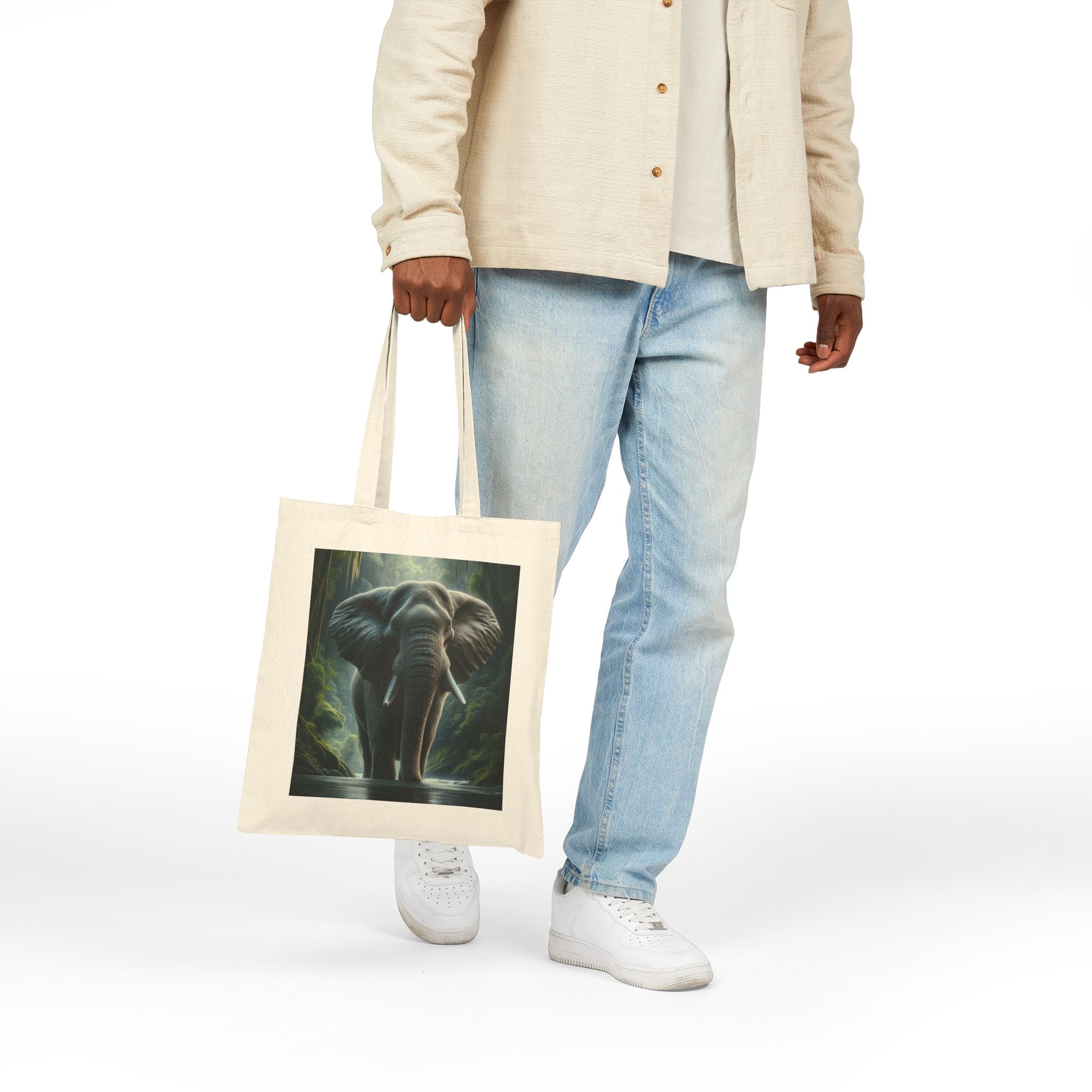 Nature-Inspired Elephant Tote Bag, Eco-Friendly Bag, Animal Lover Gift, Reusable Shopping Tote, Sustainable Canvas Bag