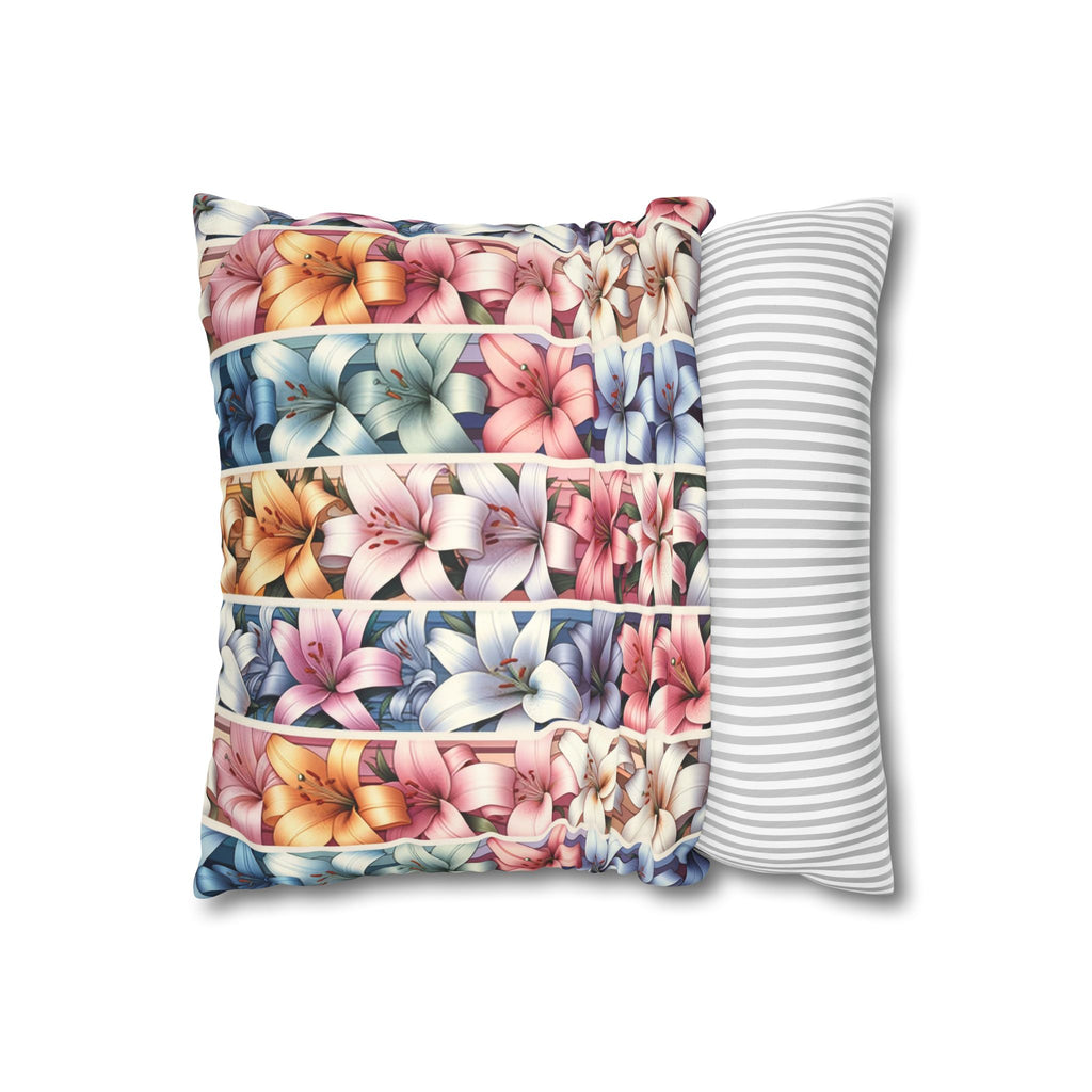 Lilies (in lines)- Suede Square Pillowcase