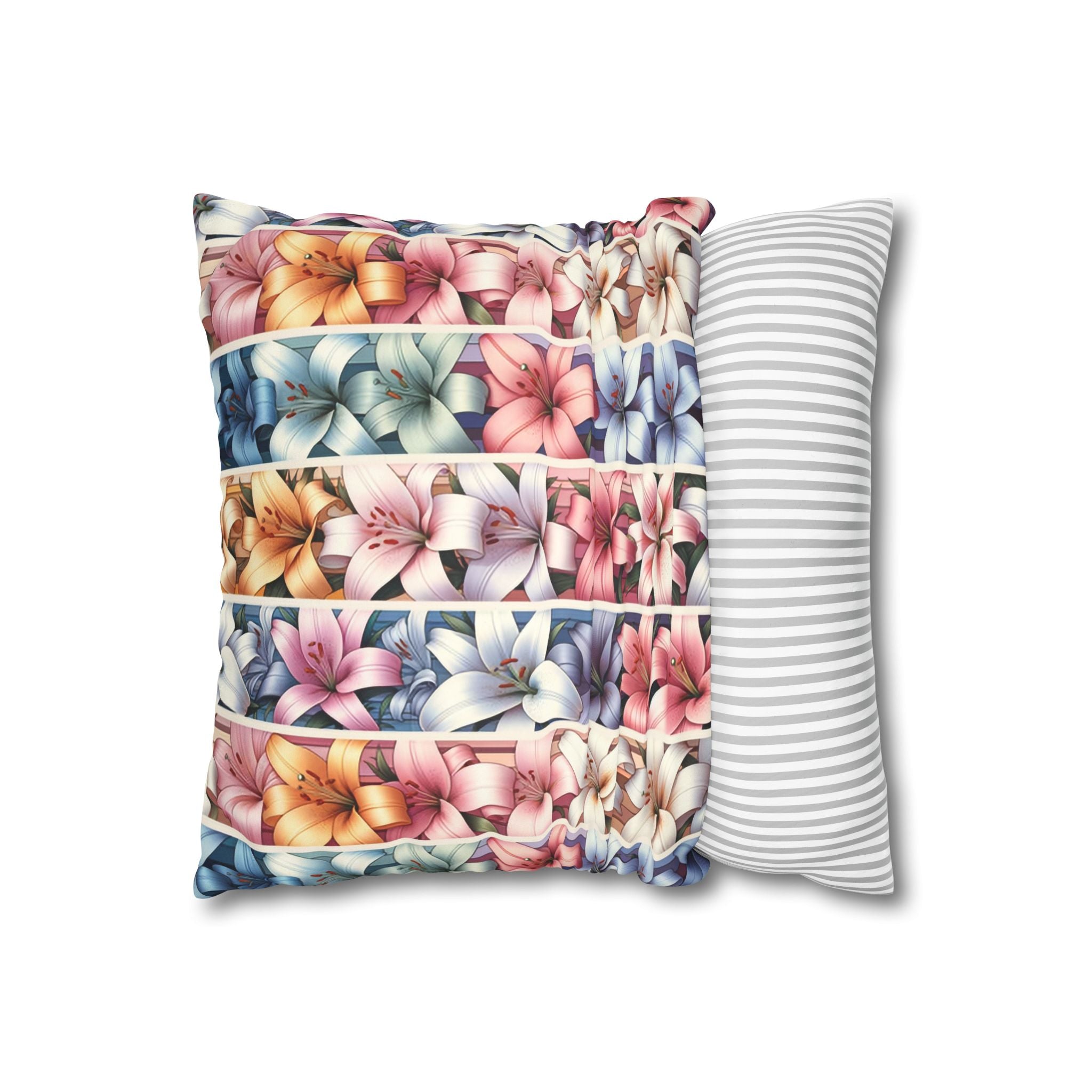 Lilies (in lines)- Suede Square Pillowcase