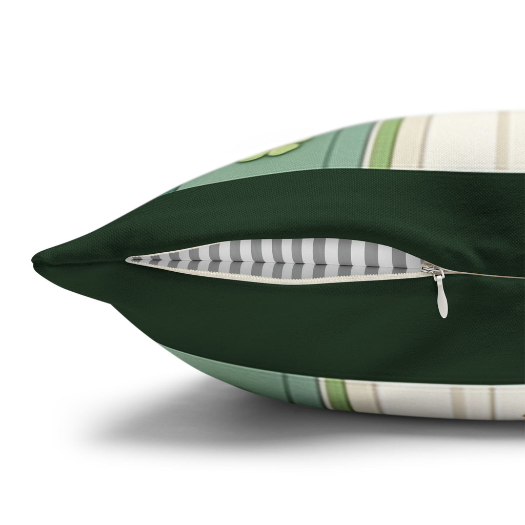 Green & peach coloured lilies - Polyester Square Pillowcase