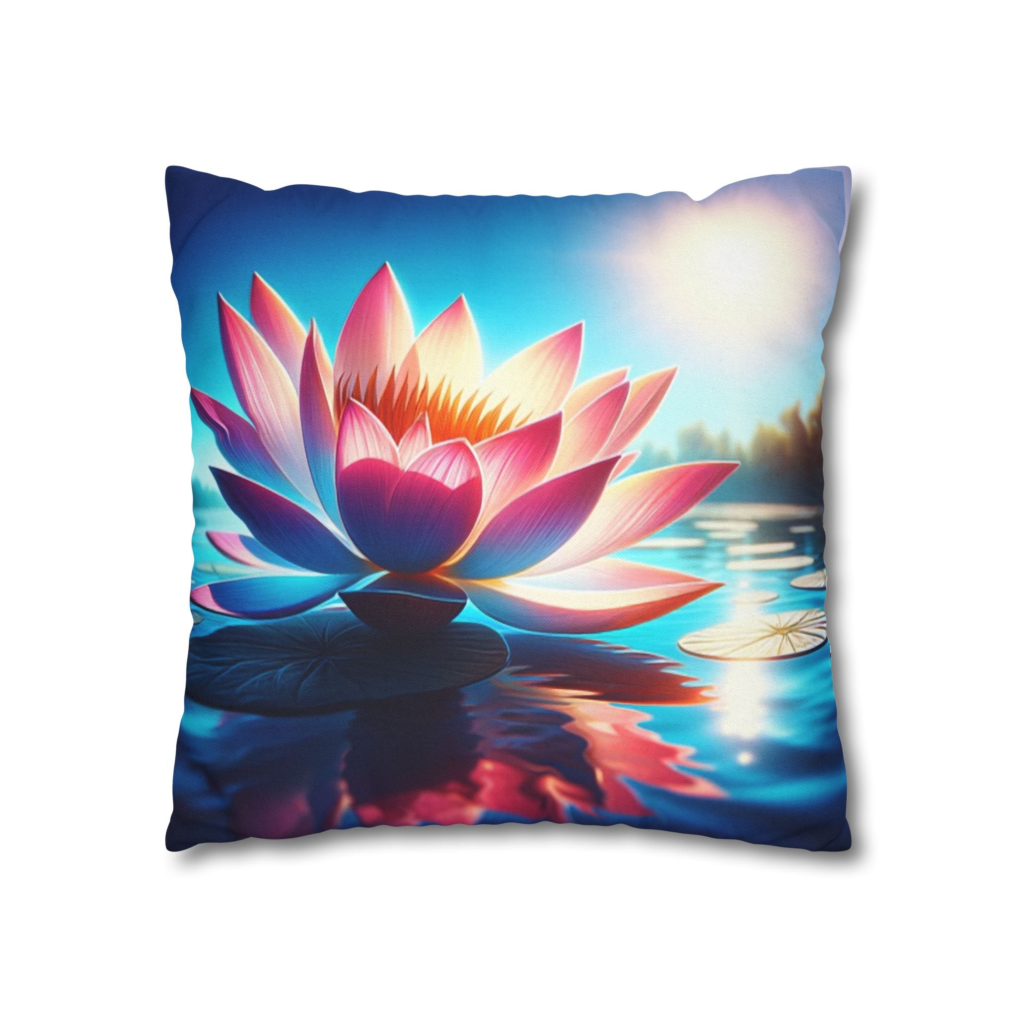Big lotus flower - Polyester Square Pillowcase