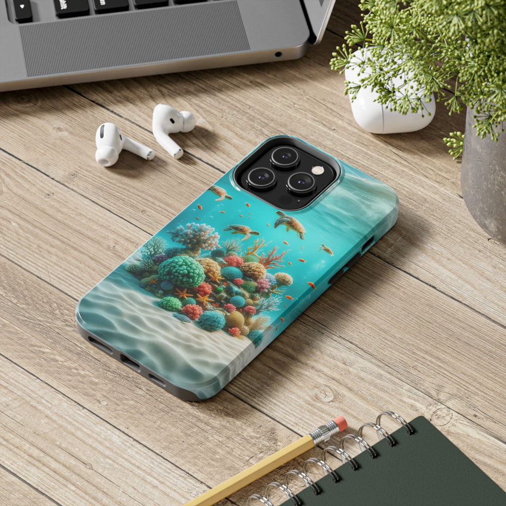Phone Cases - Turtles on Coral Reef Design