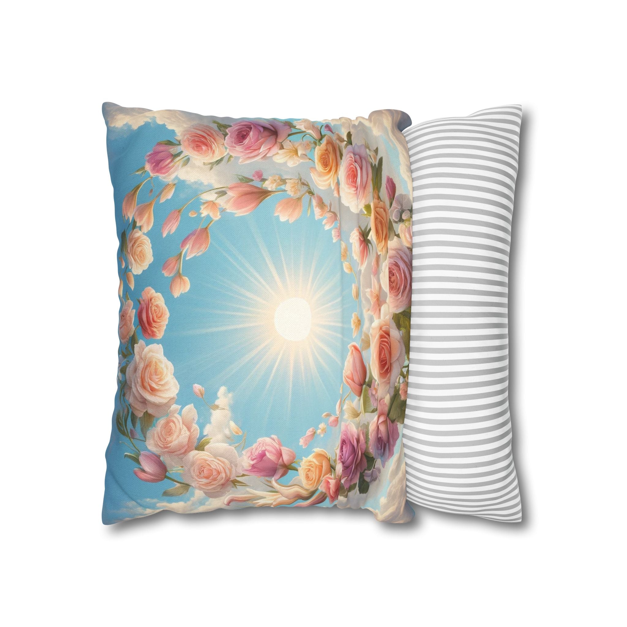 Roses in a circle - Polyester Square Pillowcase