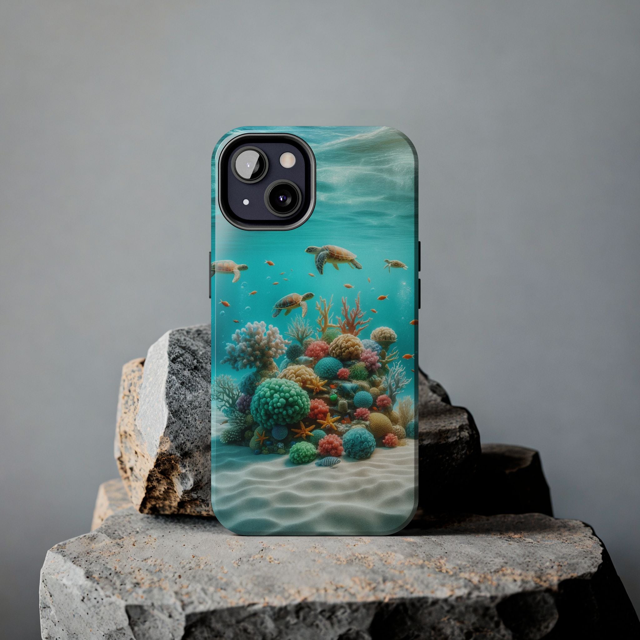 Phone Cases - Turtles on Coral Reef Design