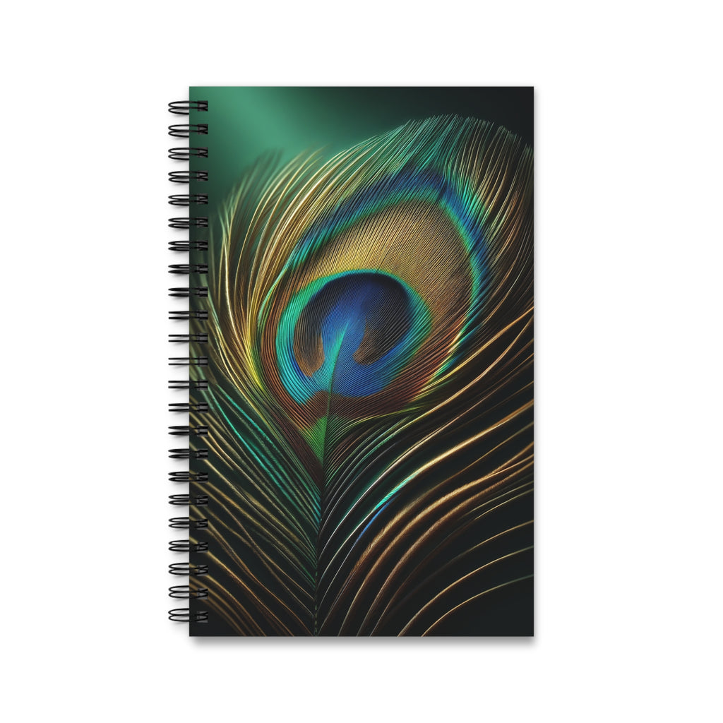 Peacock Feather Blue-green (3) - Spiral Journal