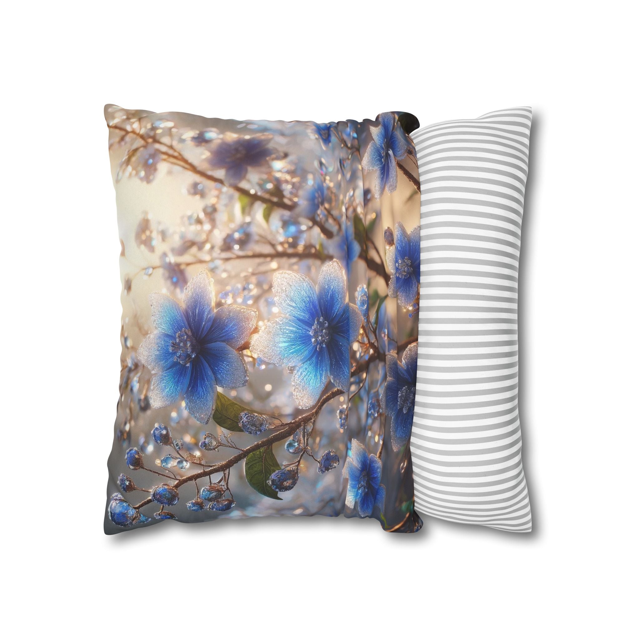 Blue flowers (in sunlight) - Suede Square Pillowcase