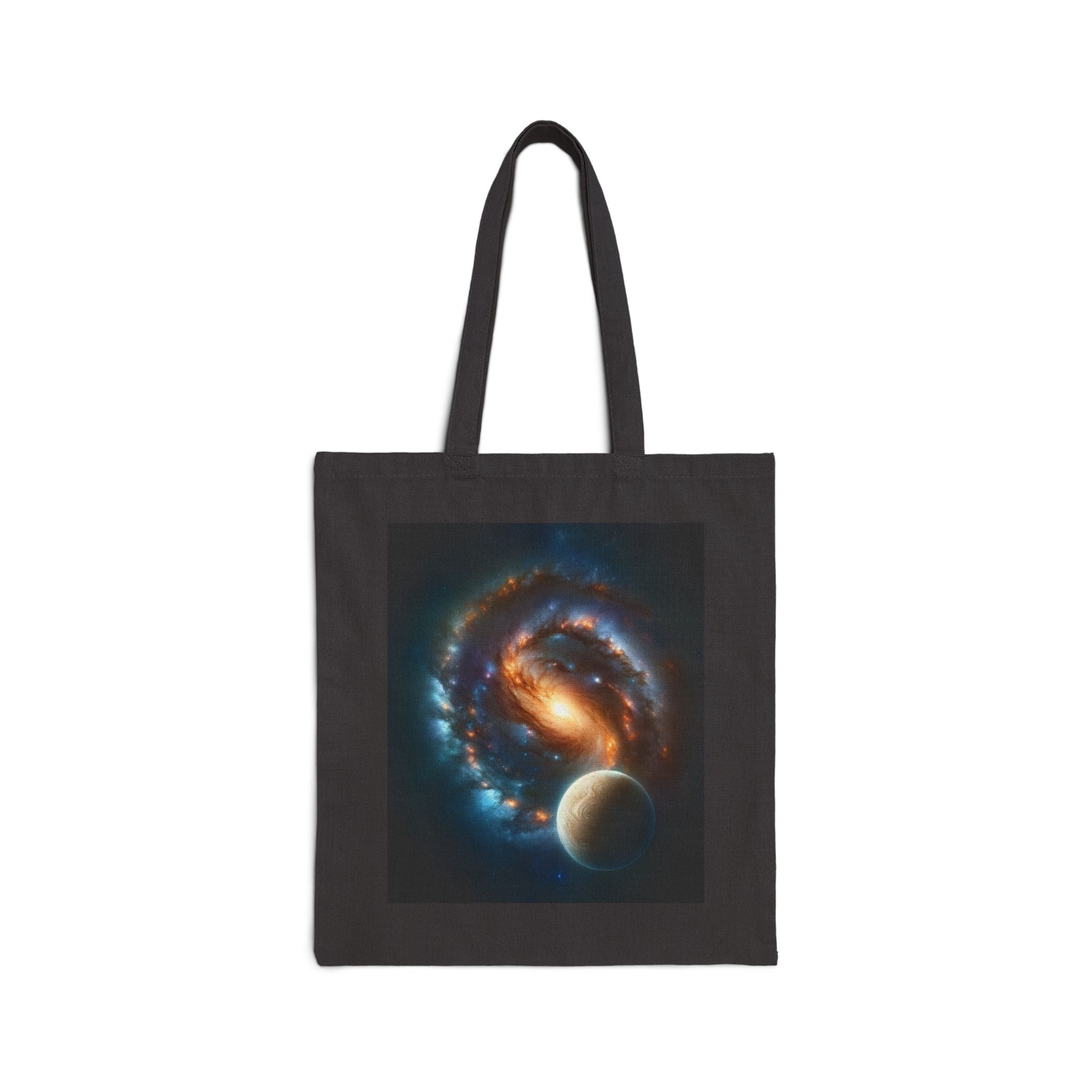 Galaxy-Themed Cotton Canvas Tote Bag