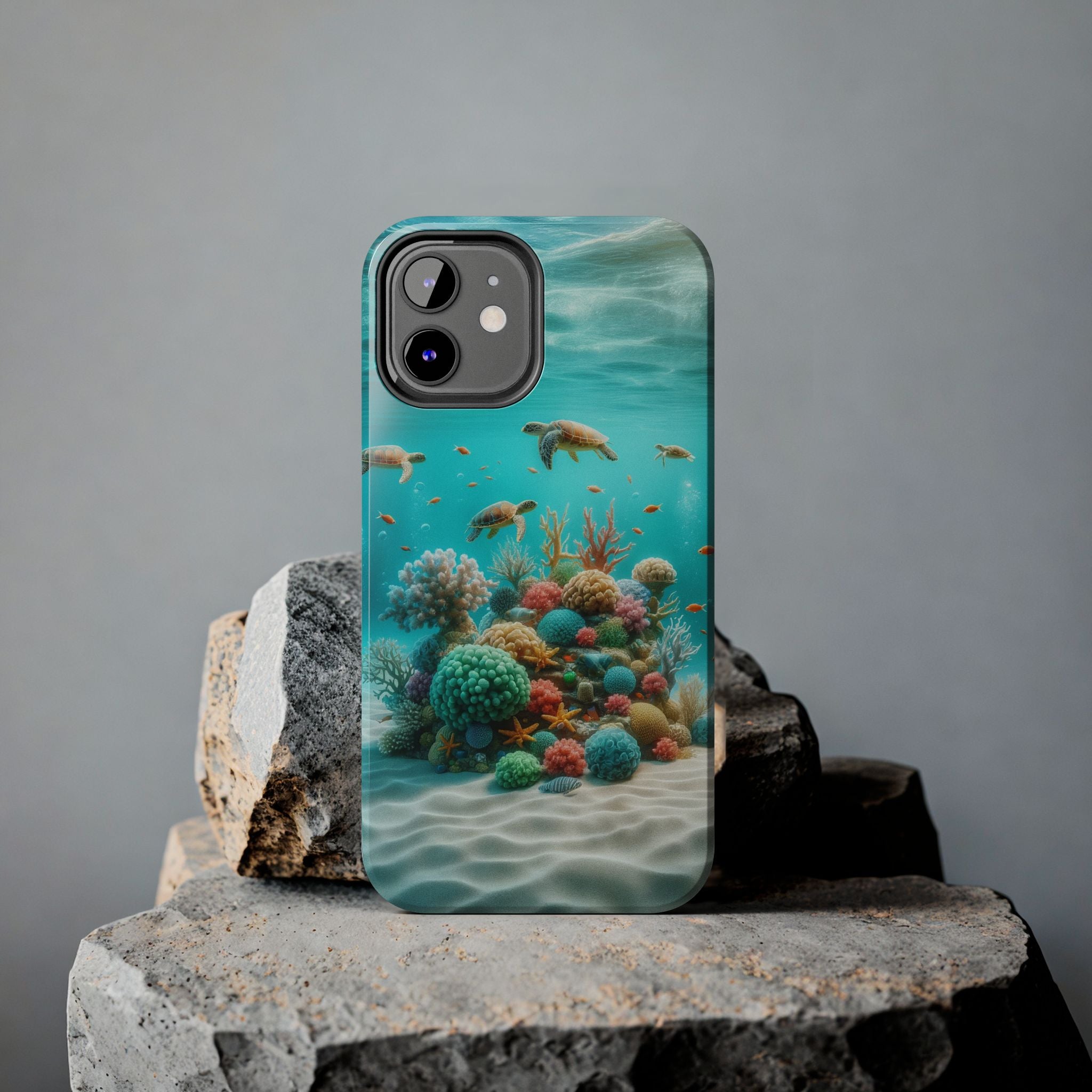 Phone Cases - Turtles on Coral Reef Design
