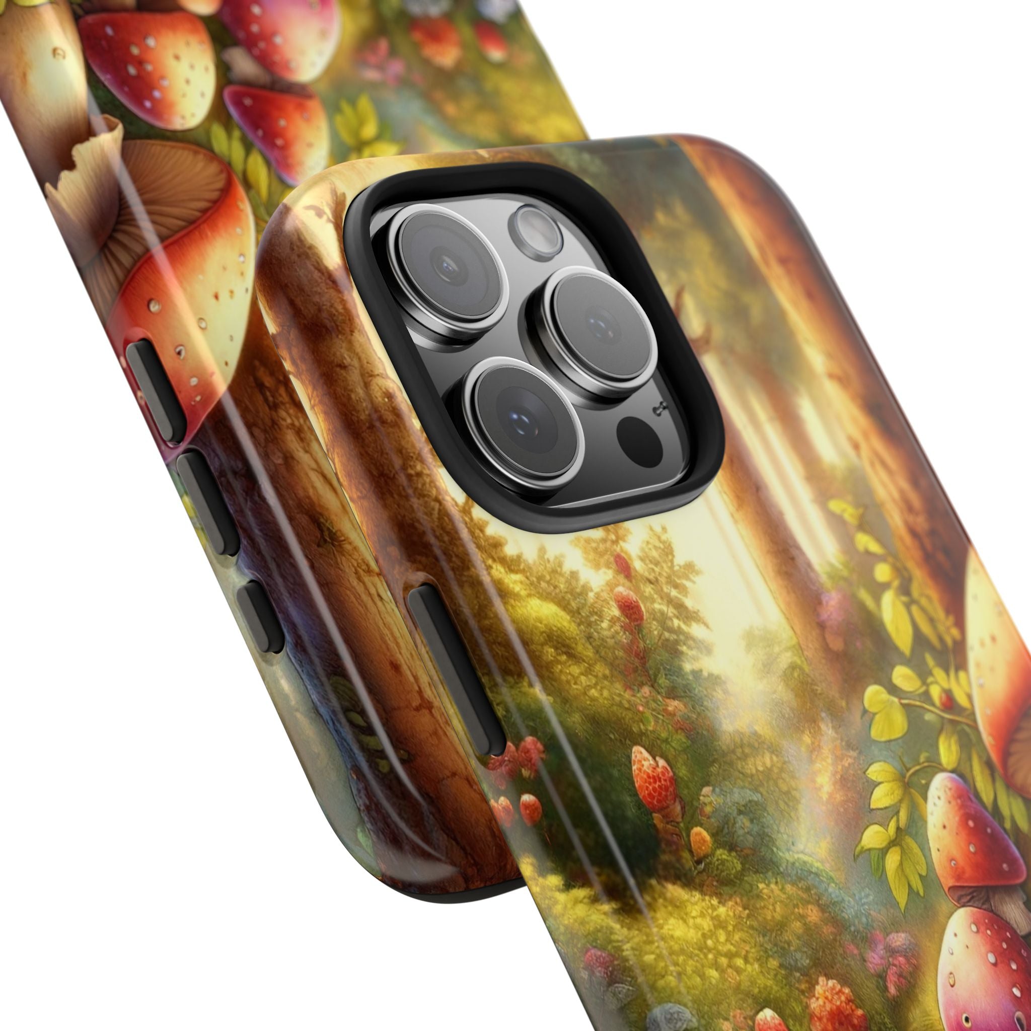 Gnomes sitting under mushroom - Tough Phone Case