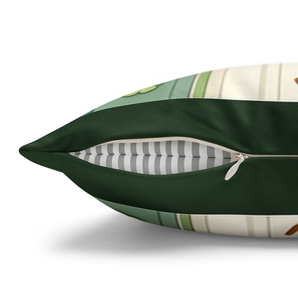 Green and white lilies - Suede Square Pillowcase