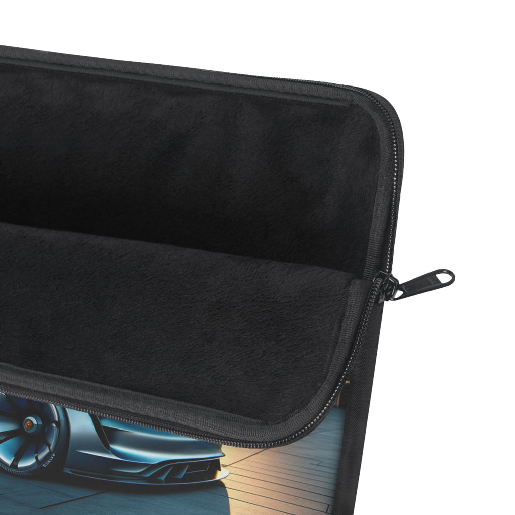 Blue car and buildings - Laptop Sleeve