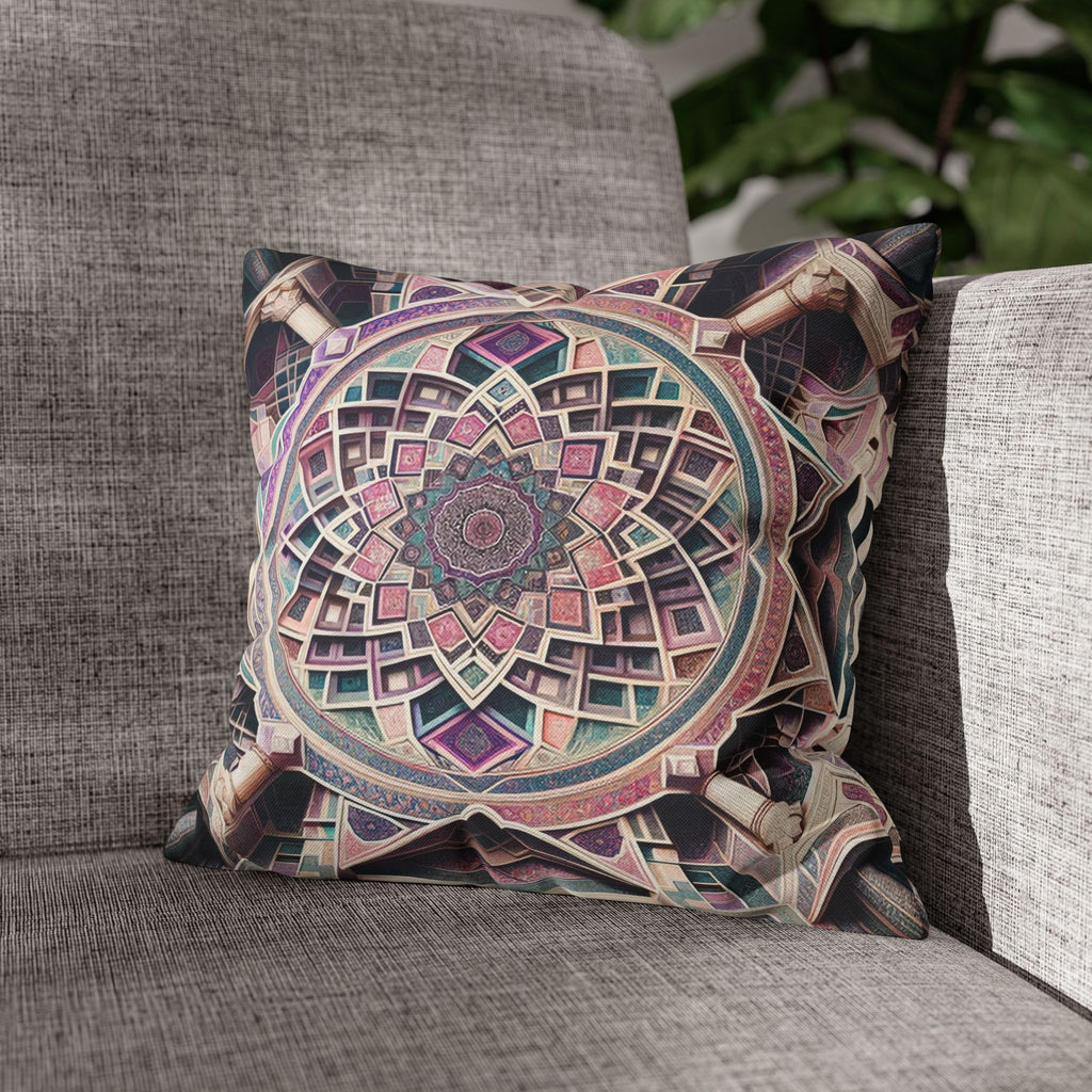 Persian art, grey-pink - Polyester Square Pillowcase