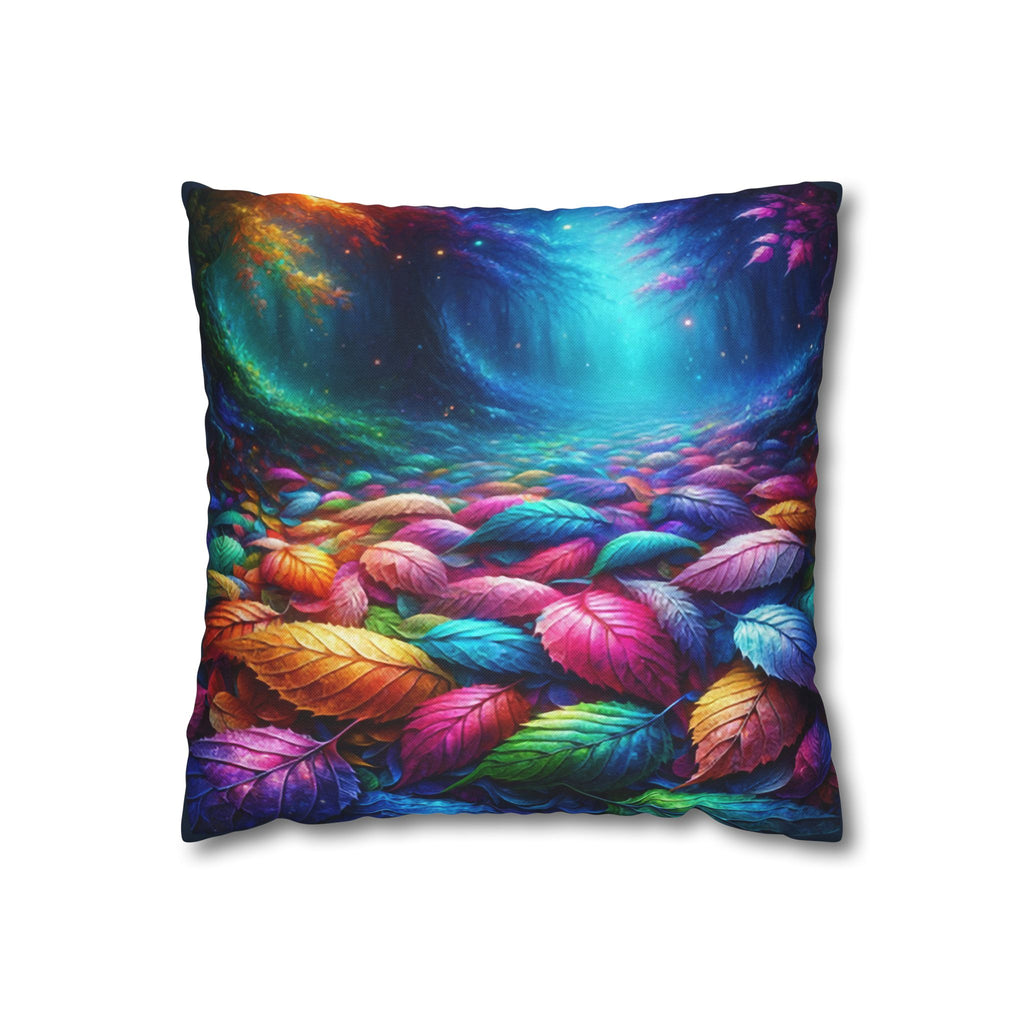 Magical Leaves in a forest-  Polyester Square Pillowcase