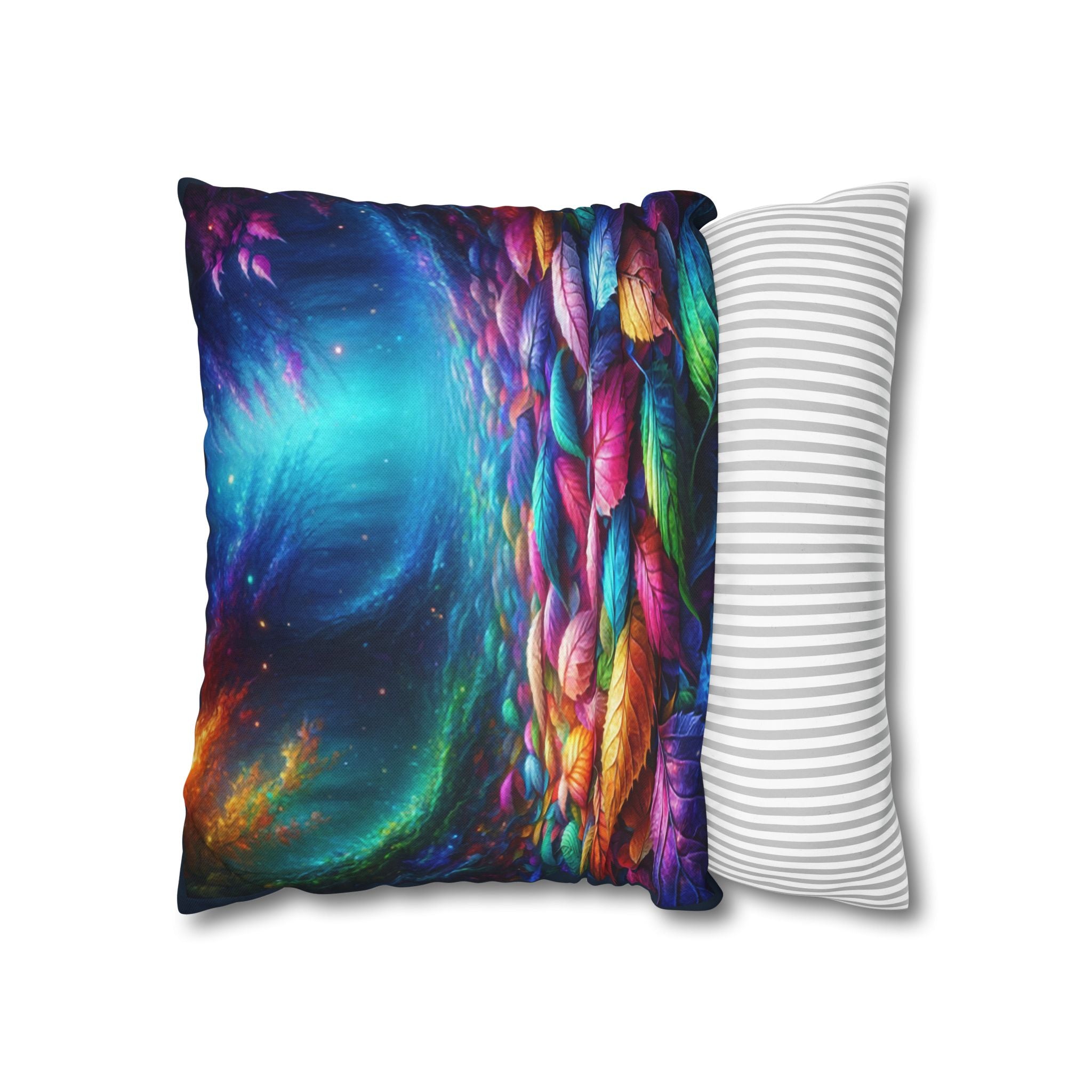 Magical Leaves in a forest-  Polyester Square Pillowcase