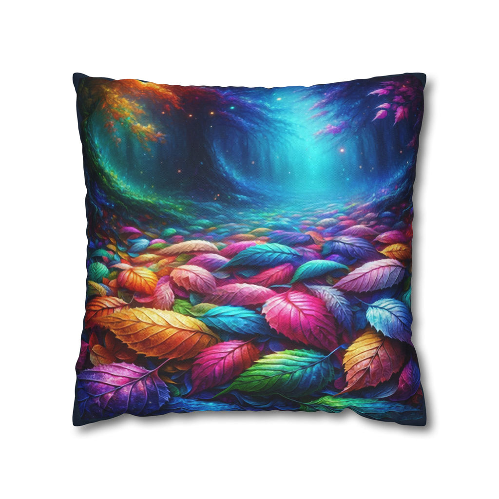 Magical Leaves in a forest-  Polyester Square Pillowcase