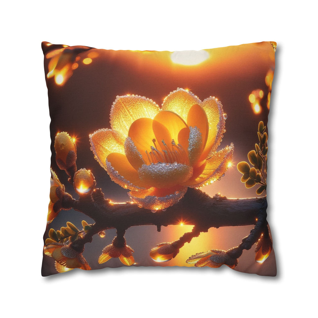 Big yellow flower  - Polyester Square Pillowcase