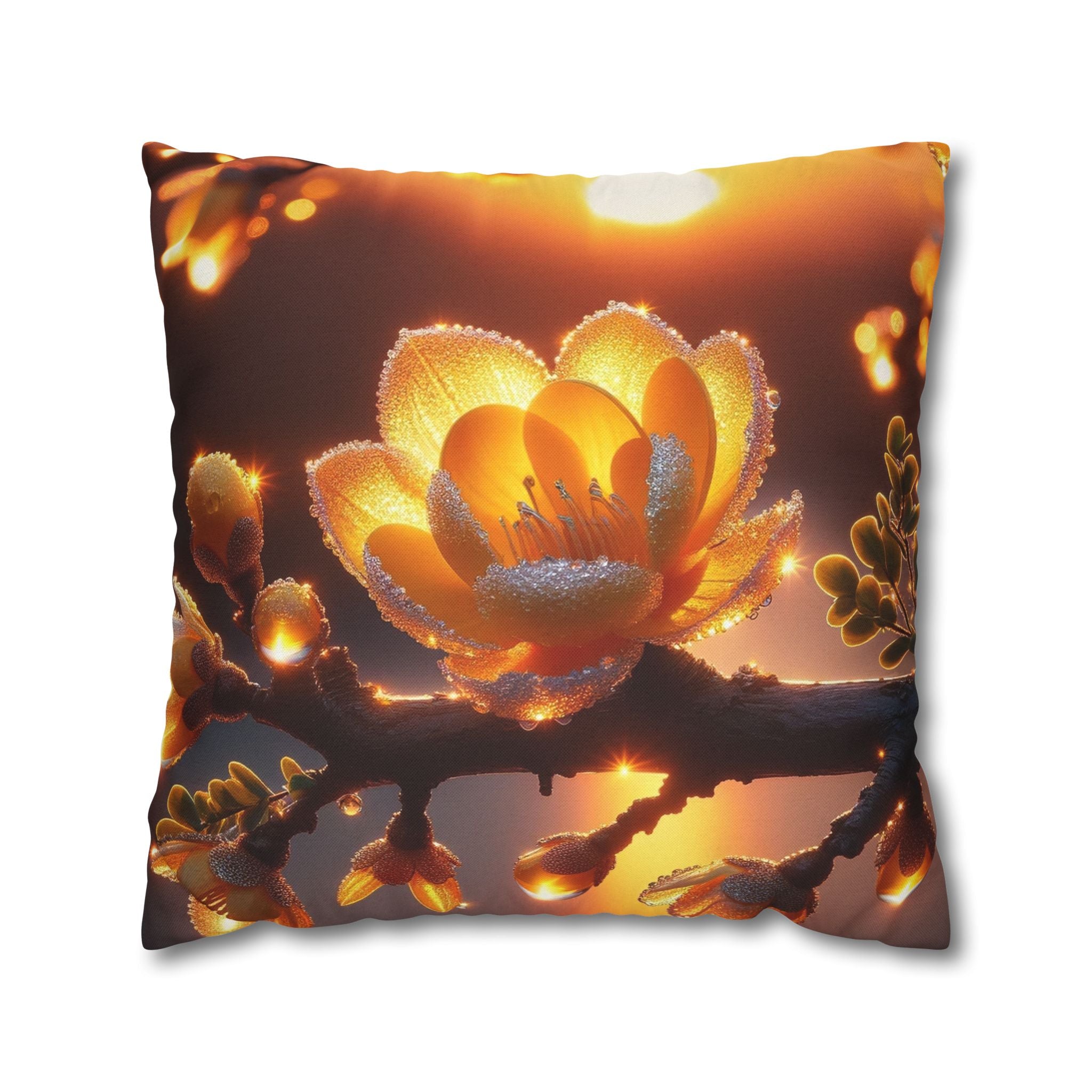 Big yellow flower  - Polyester Square Pillowcase