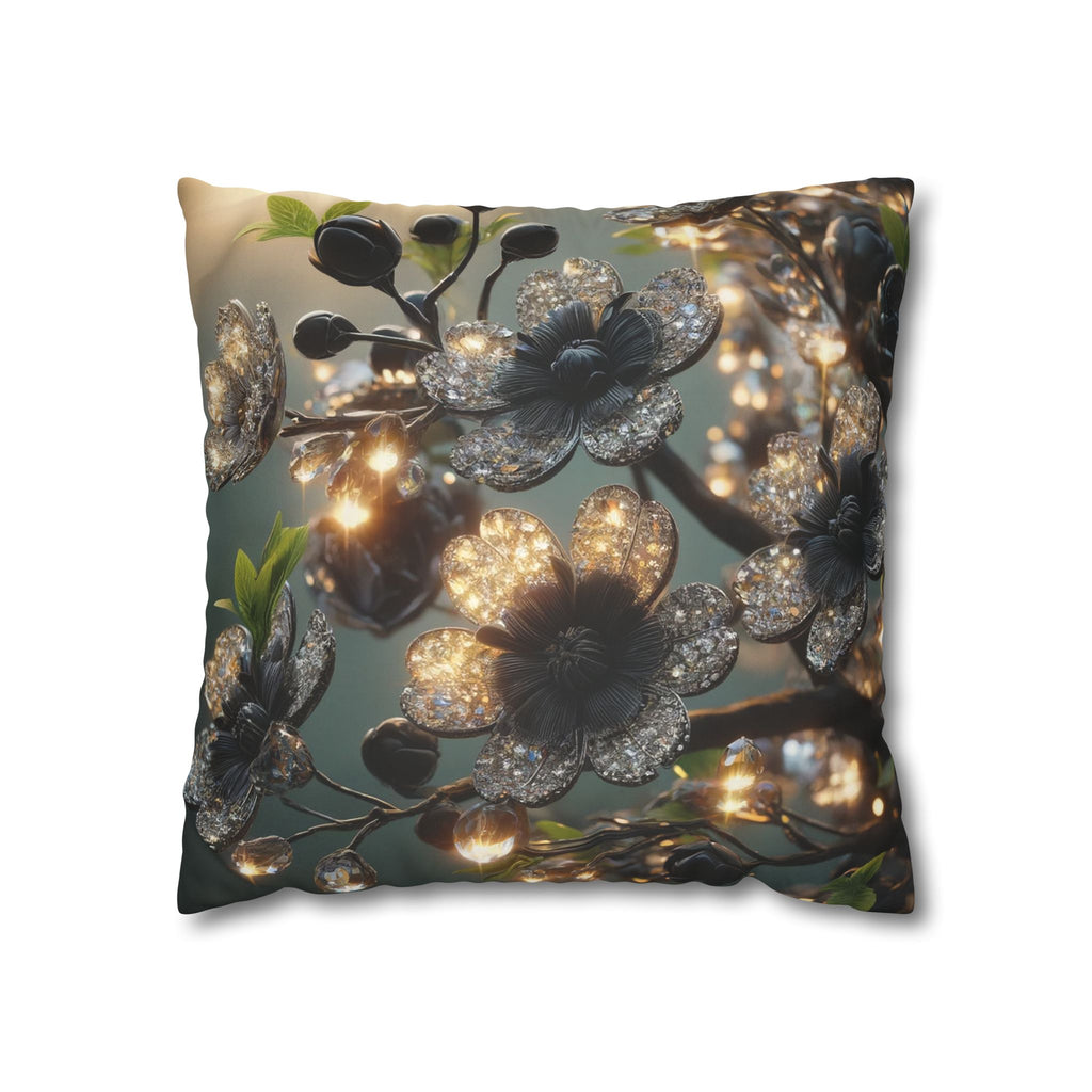Shining diamond flowers - Suede Square Pillowcase
