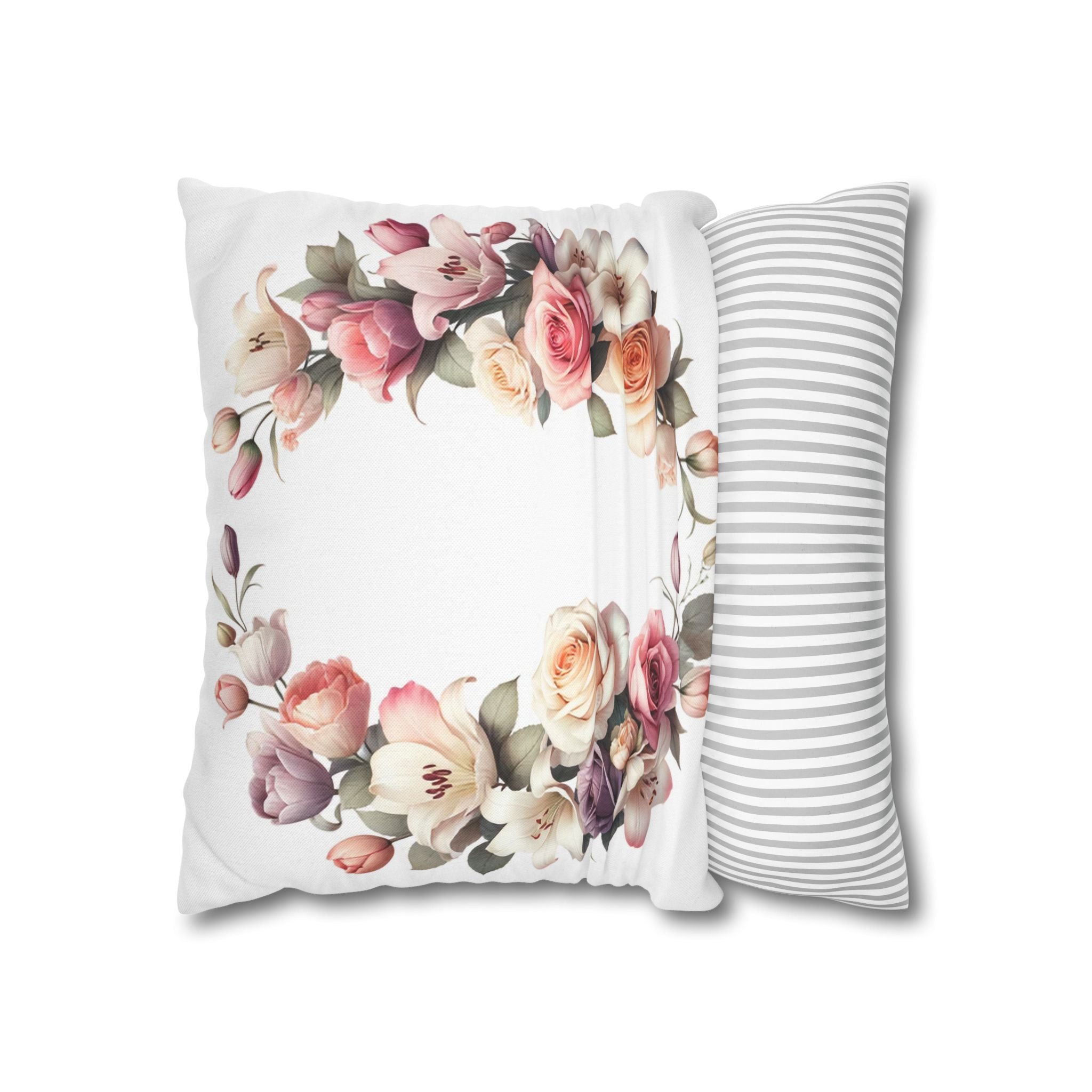 Roses on white background - Polyester Square Pillowcase
