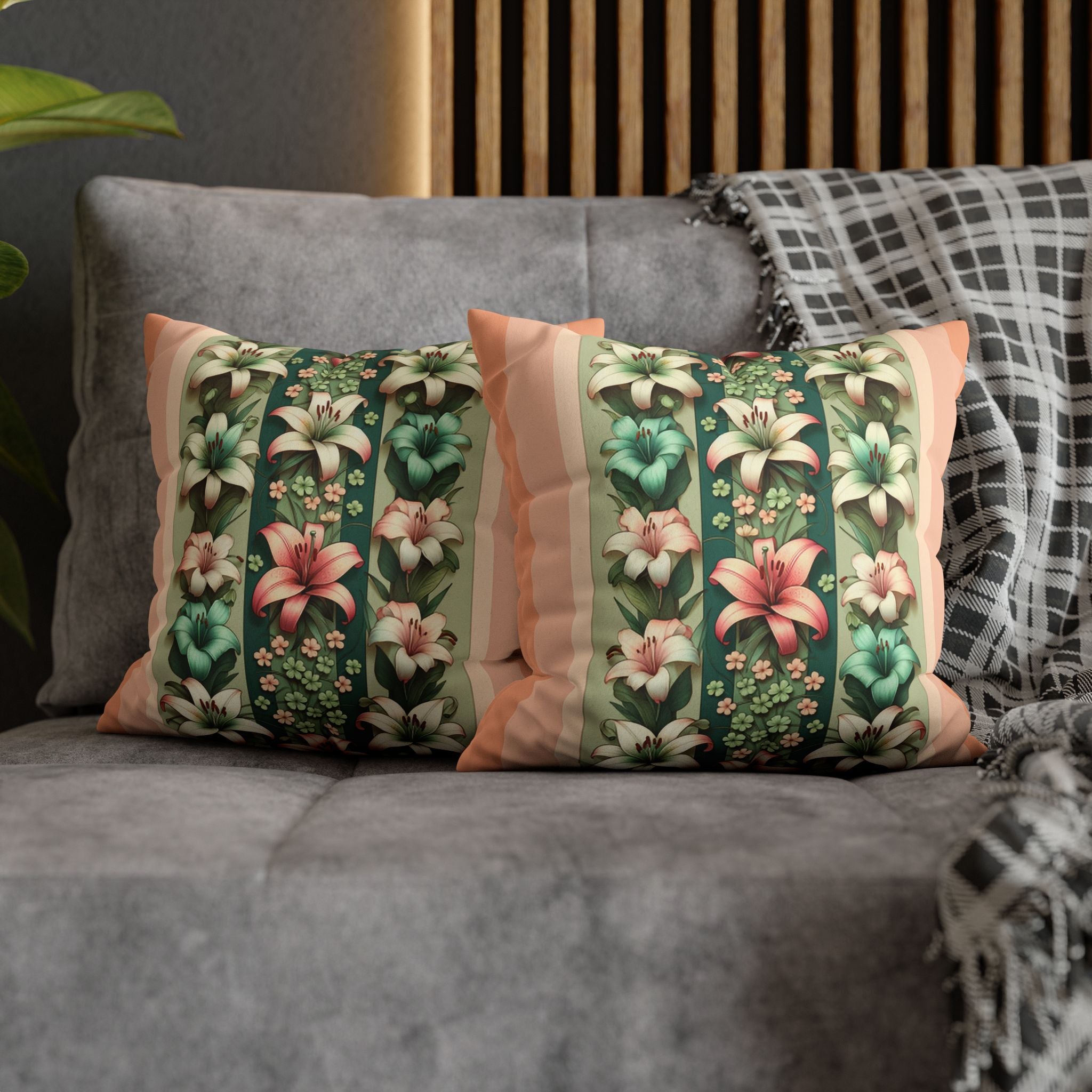 Pastel coloured Lilies - Suede Square Pillowcase