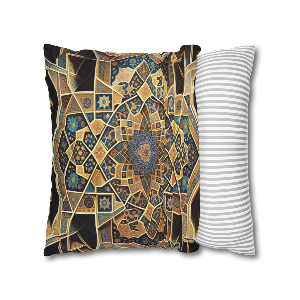 Persian Art, yellow-brown - Polyester Square Pillowcase