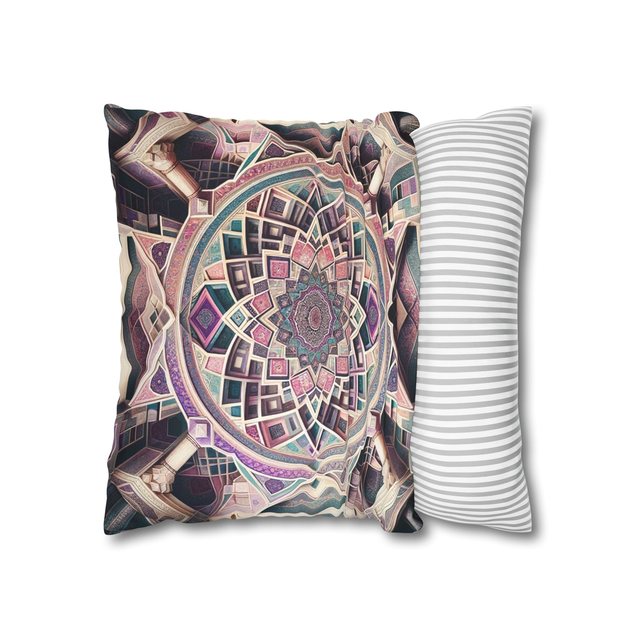 Persian Art (purple-grey) - Suede Square Pillowcase