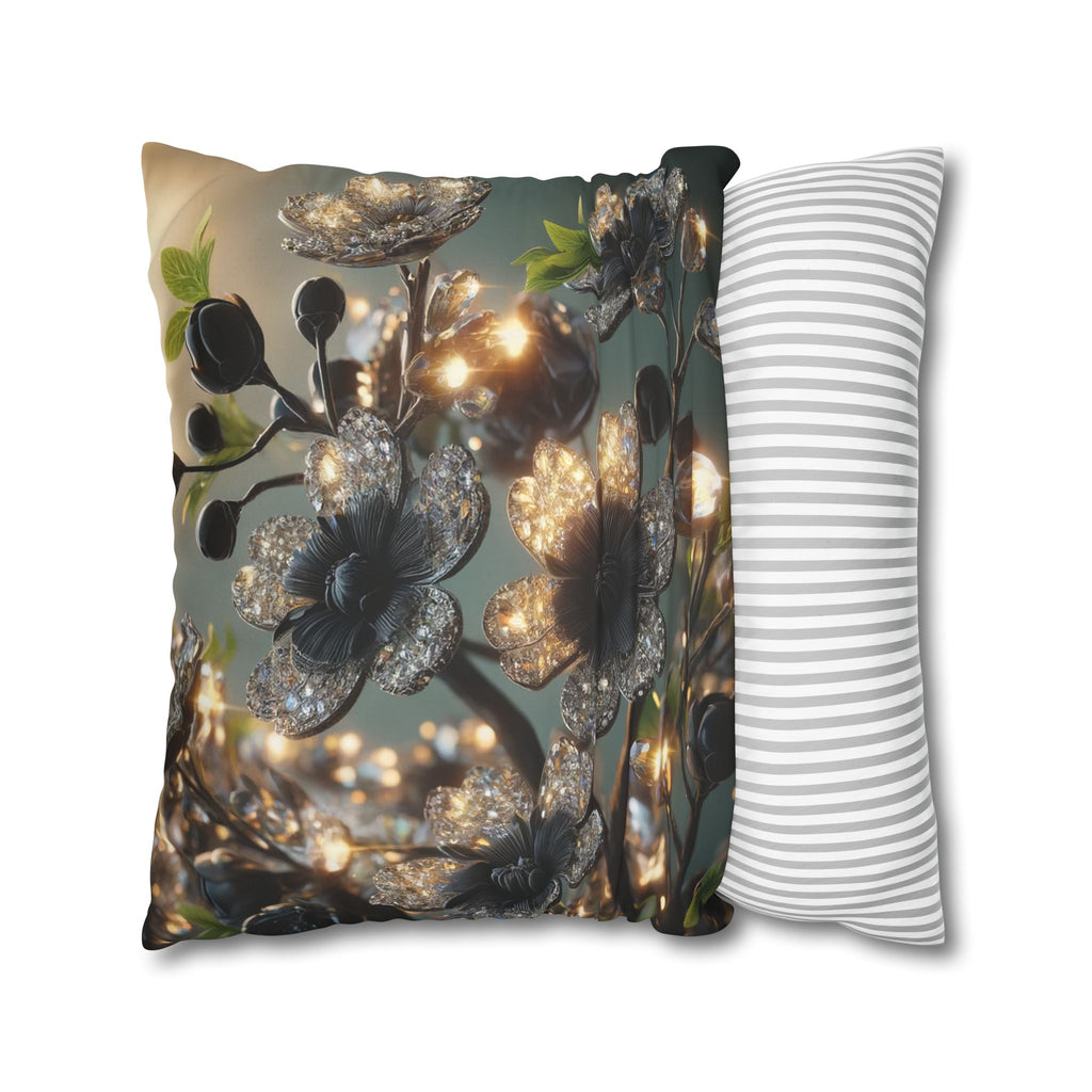 Shining diamond flowers - Suede Square Pillowcase