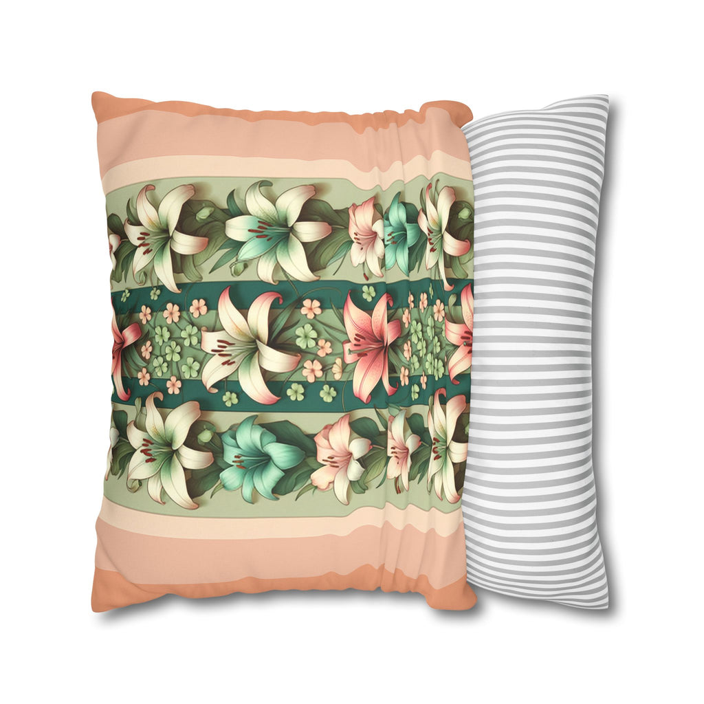 Pastel coloured Lilies - Suede Square Pillowcase