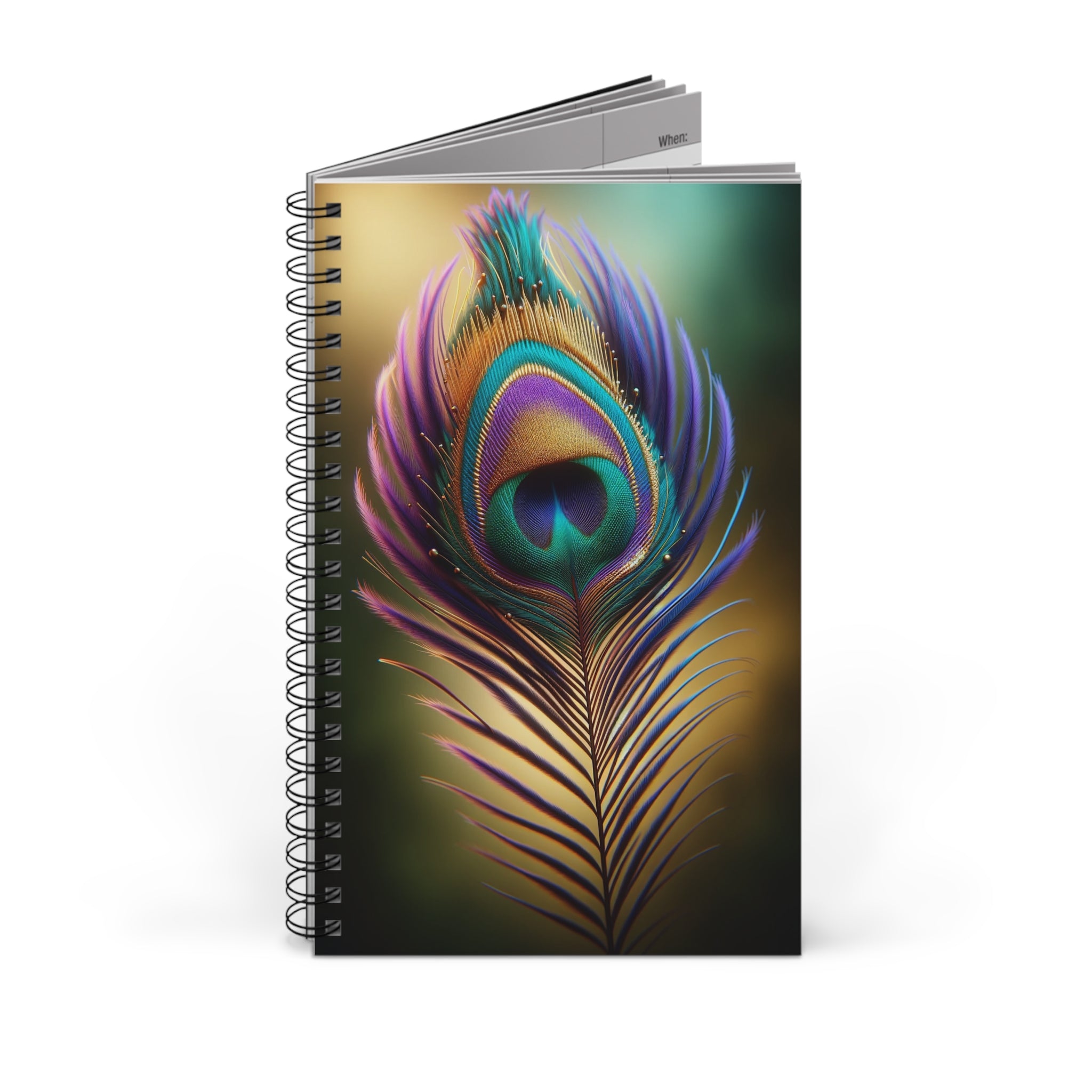 Fantasy feather Purple-Yellow - Spiral Journal