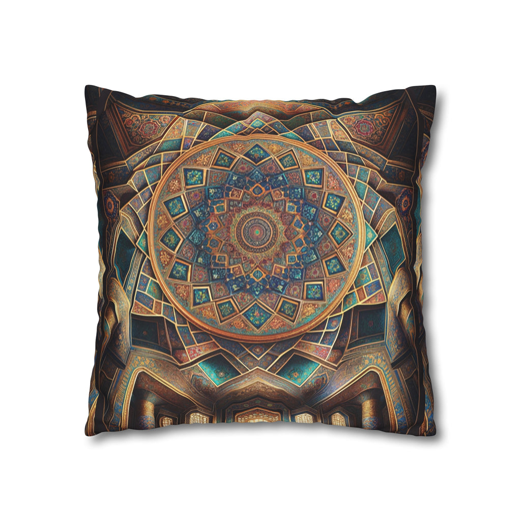 Persian Art (brown-yellow) - Suede Square Pillowcase