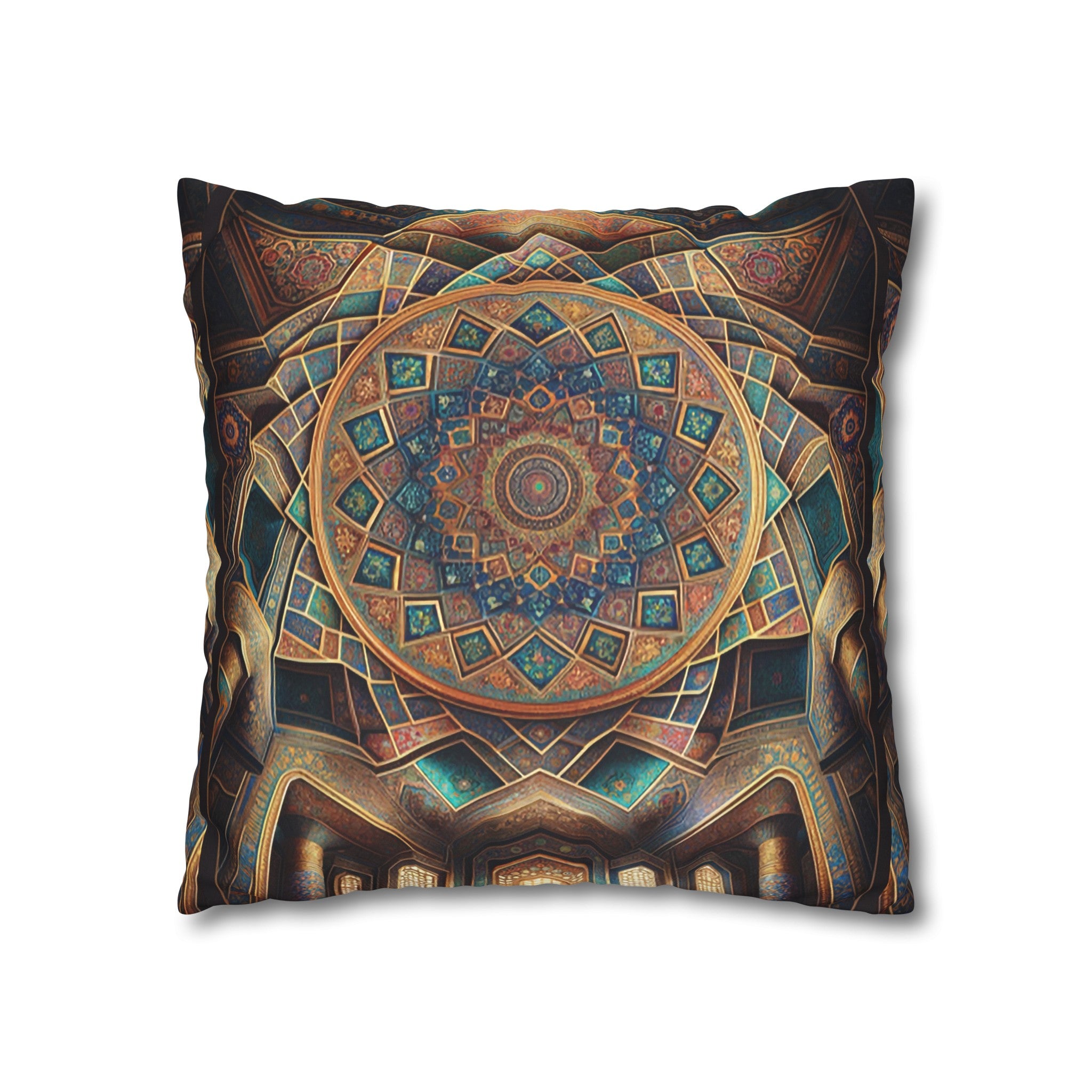 Persian Art (brown-yellow) - Suede Square Pillowcase