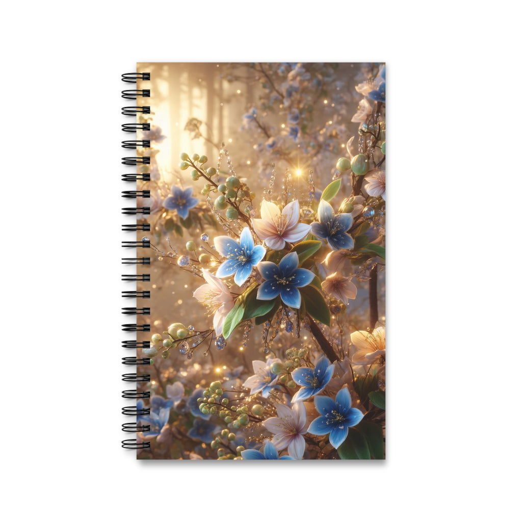 Fantasy flower-garden with blue-white flowers (2) - Spiral Journal
