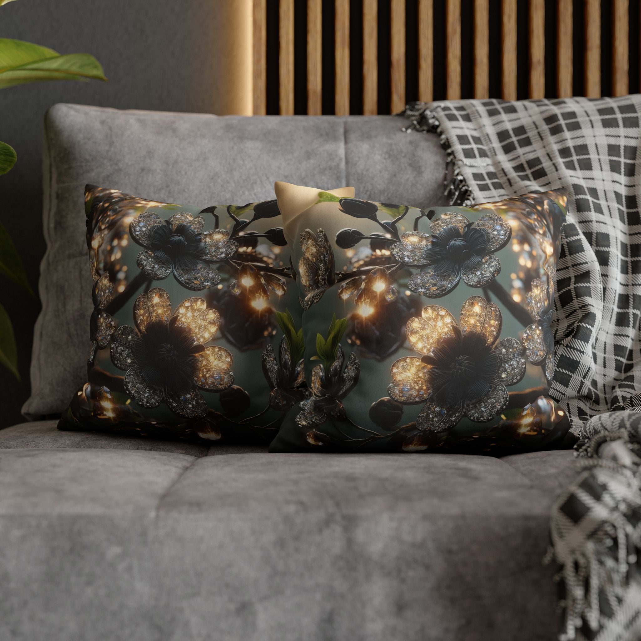 Shining diamond flowers - Suede Square Pillowcase