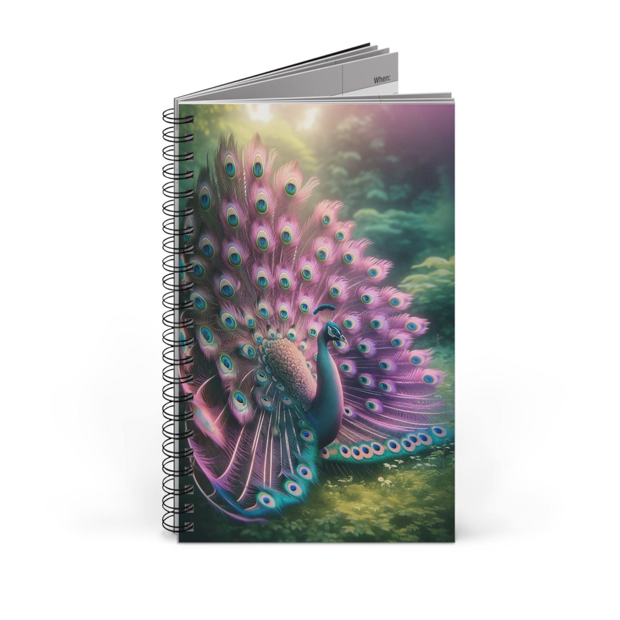 Vibrant Pink-coloured Peacock - Spiral Journal