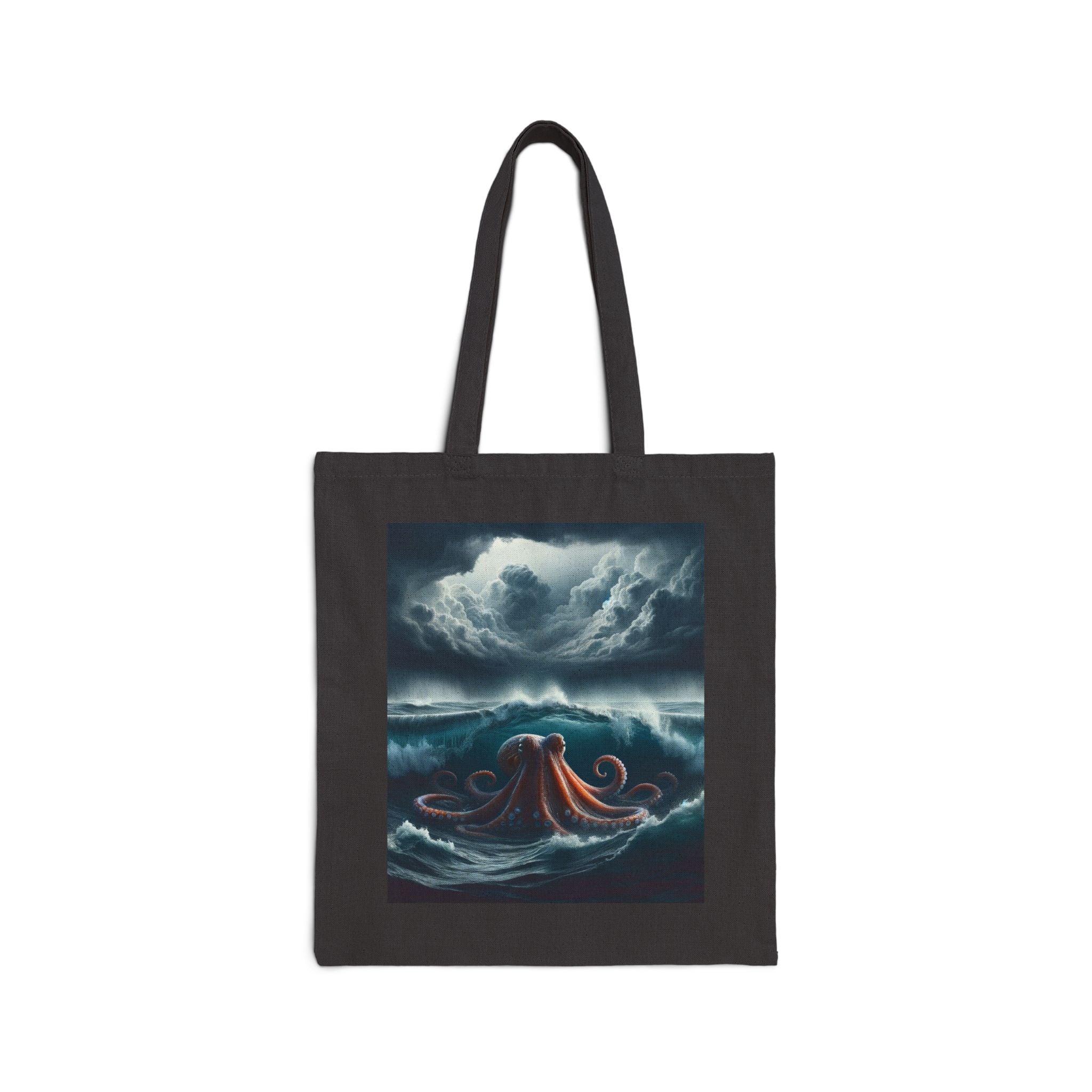 Ocean-Themed Cotton Canvas Tote Bag
