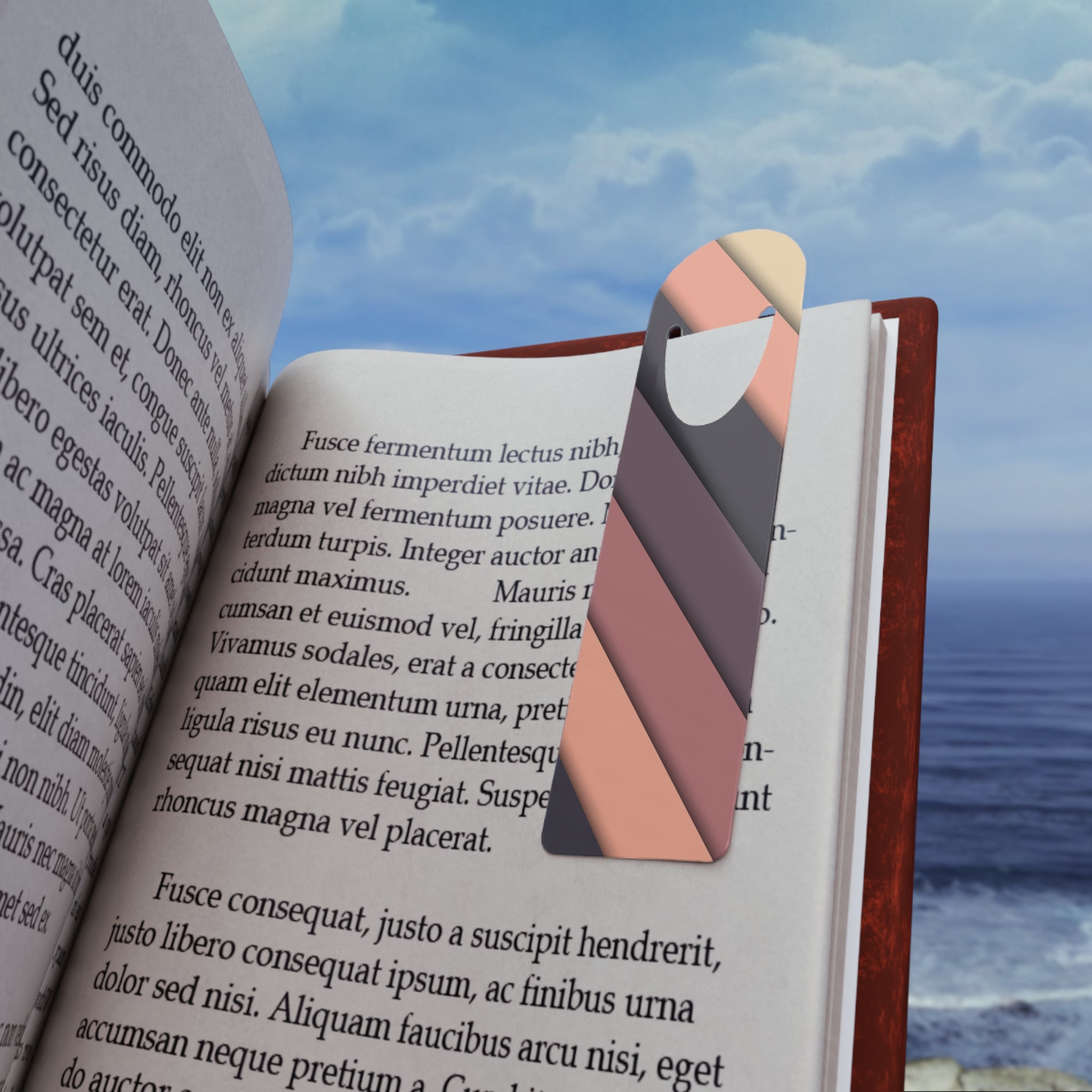 Pink, purple, peach diagonal strokes 1- Bookmark