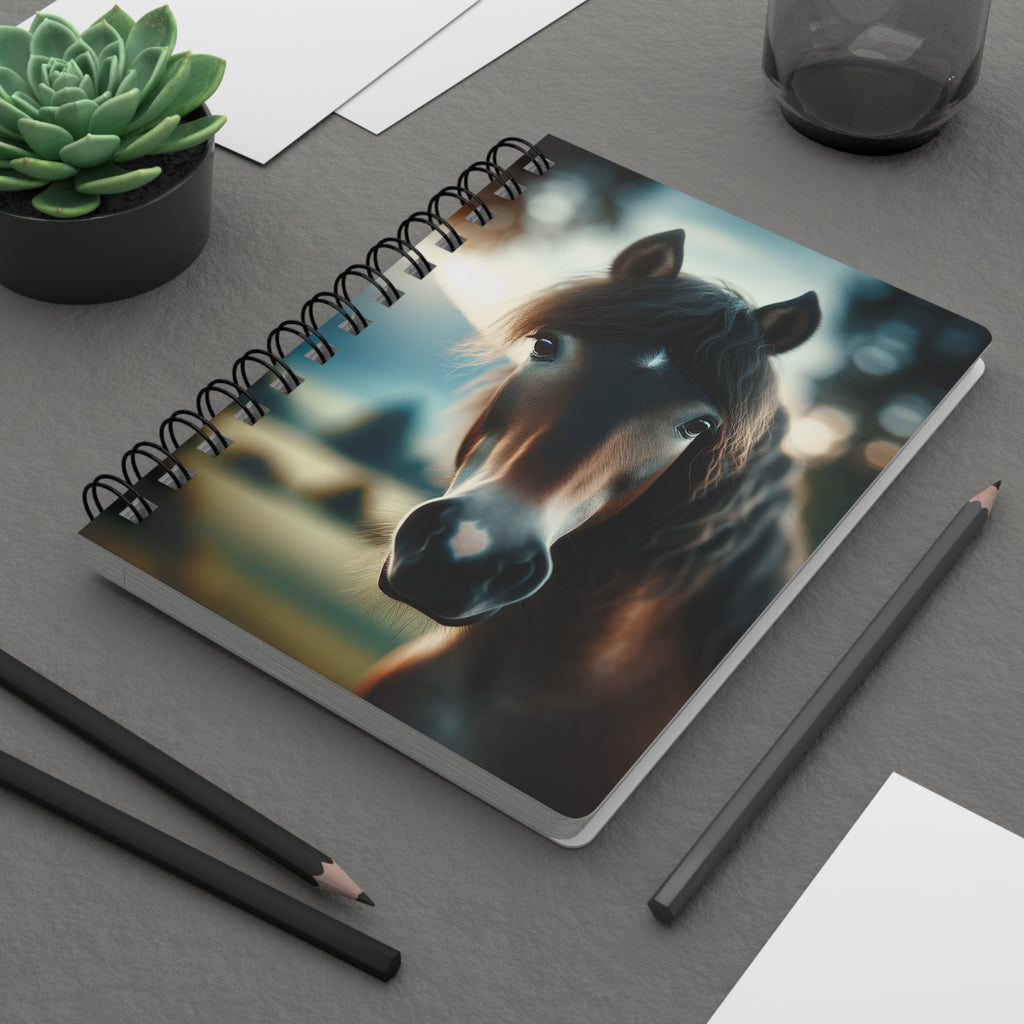 A curious, brown horse - Spiral Notebook
