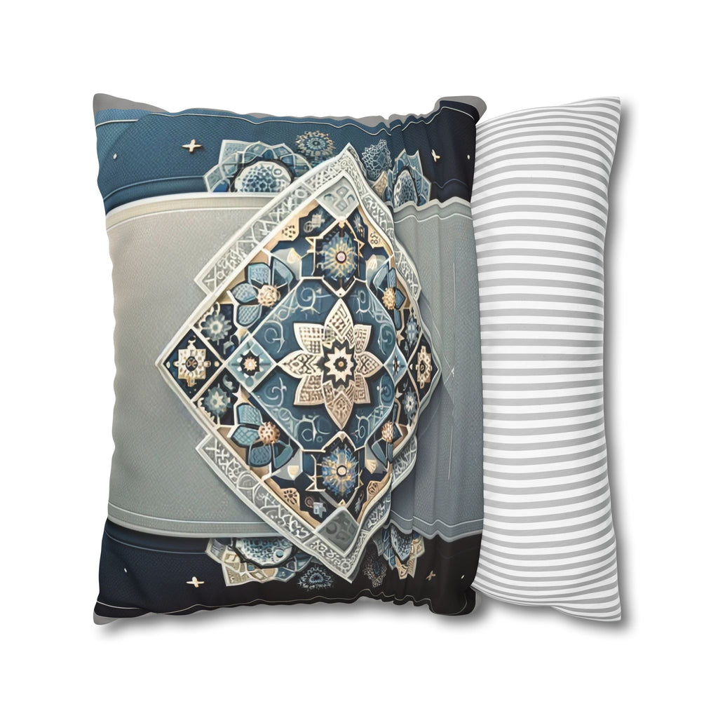 Islamic Art (blue-grey) - Suede Square Pillowcase