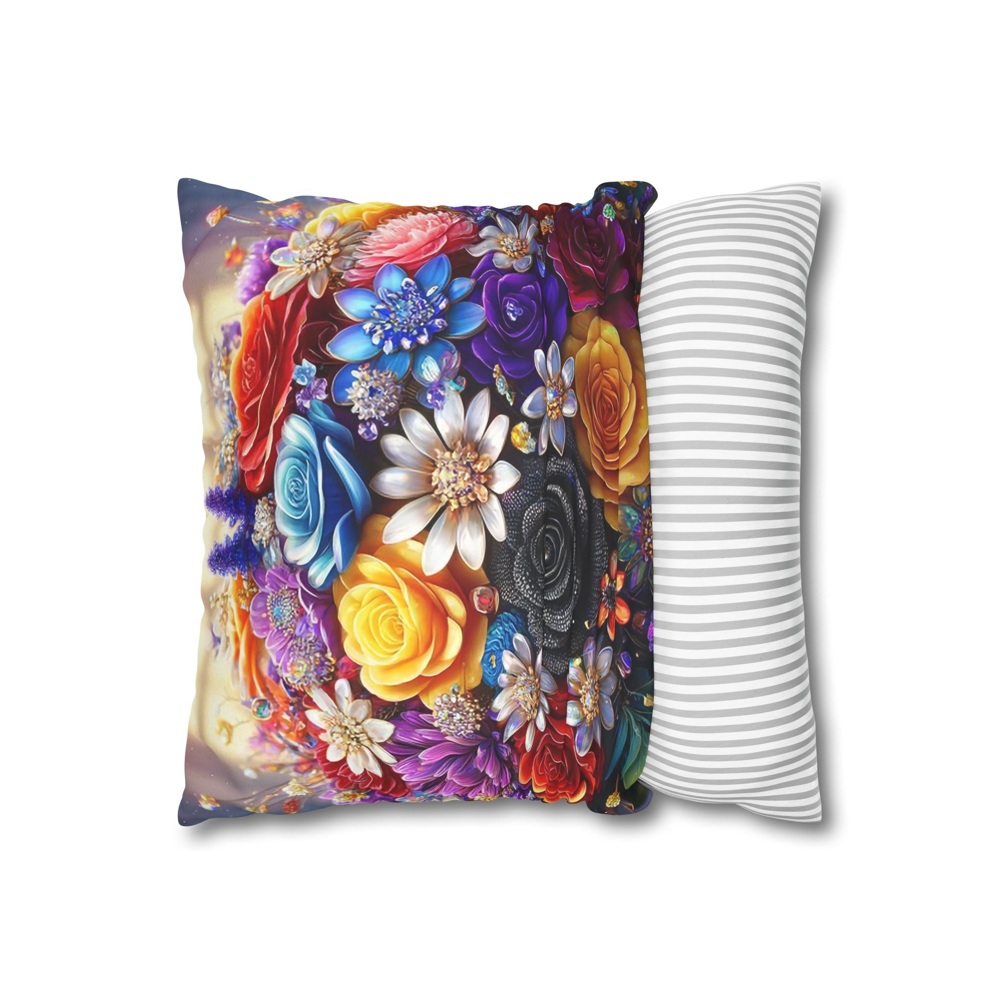 Bouquet of colourful flowers (in the sun) - Suede Square Pillowcase