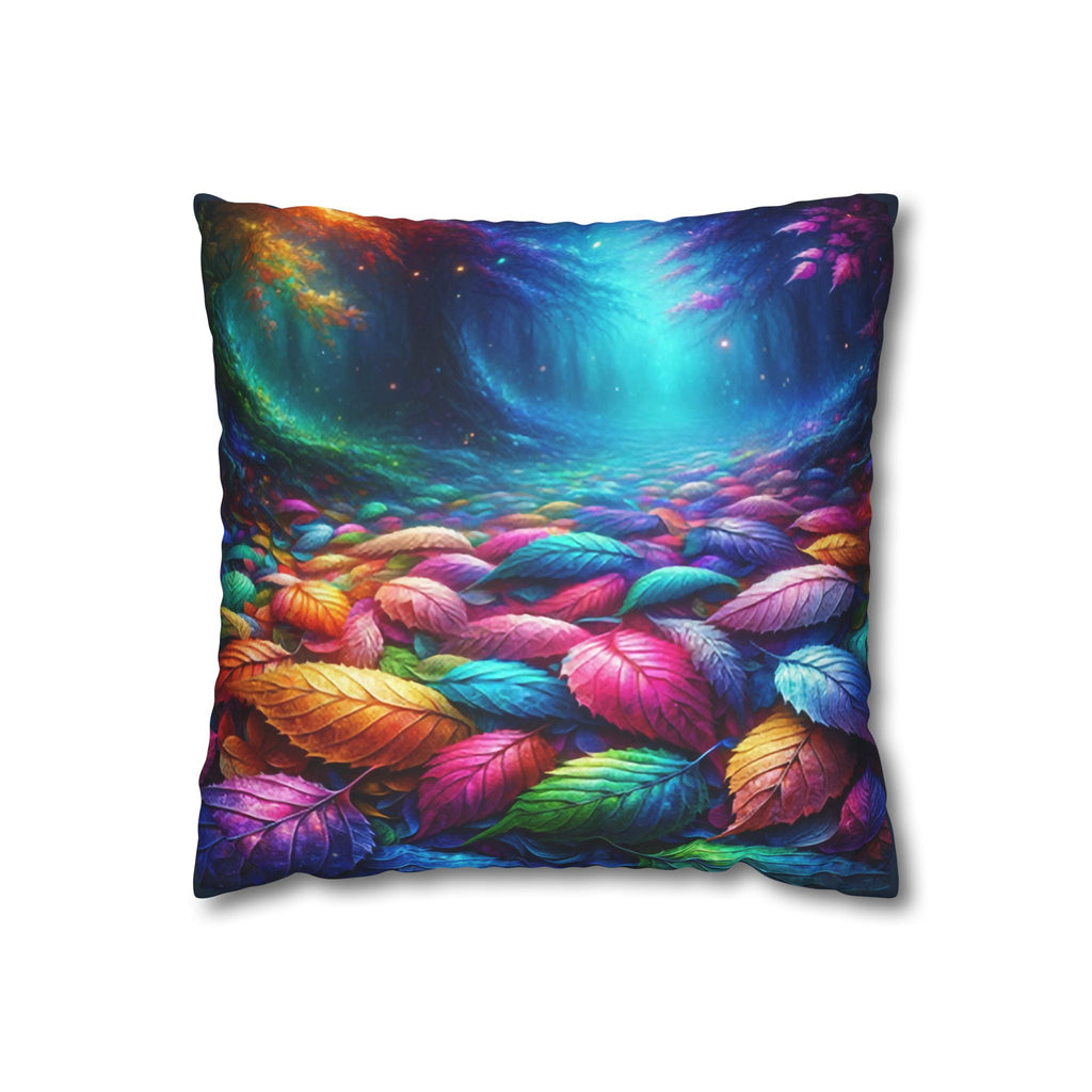 Magical leaves (blue light) - Suede Square Pillowcase