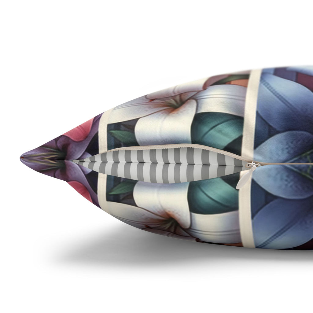 Lilies (in lines)- Suede Square Pillowcase