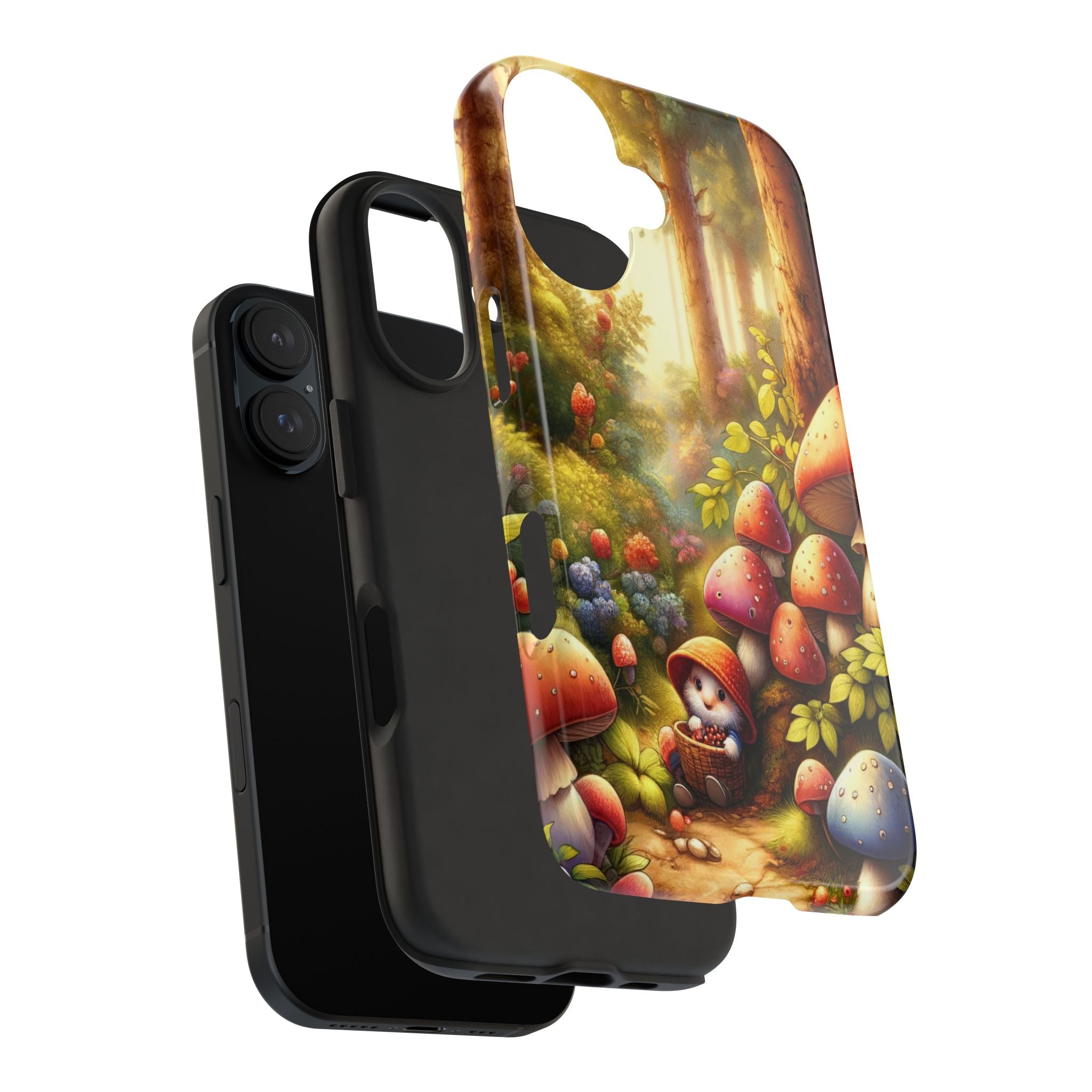 Gnomes sitting under mushroom - Tough Phone Case