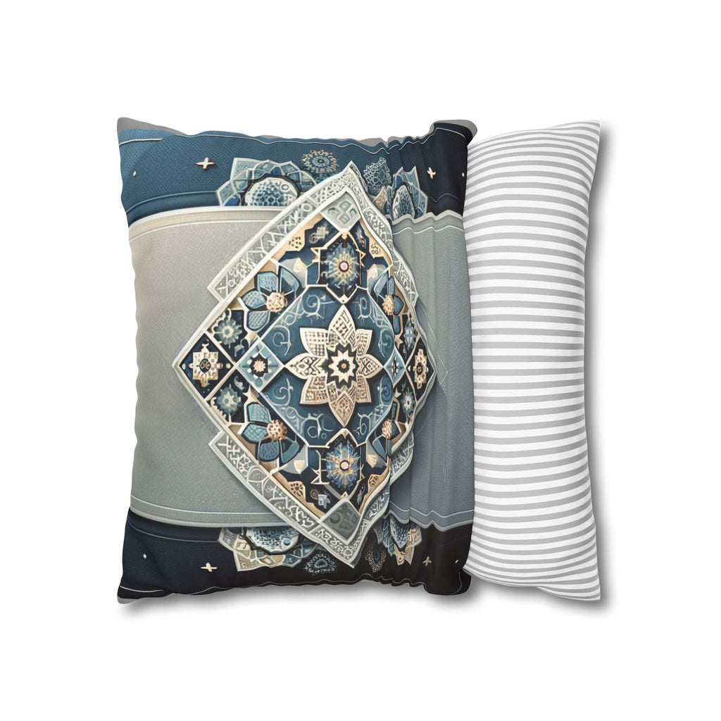 Islamic Art (blue-grey) - Suede Square Pillowcase