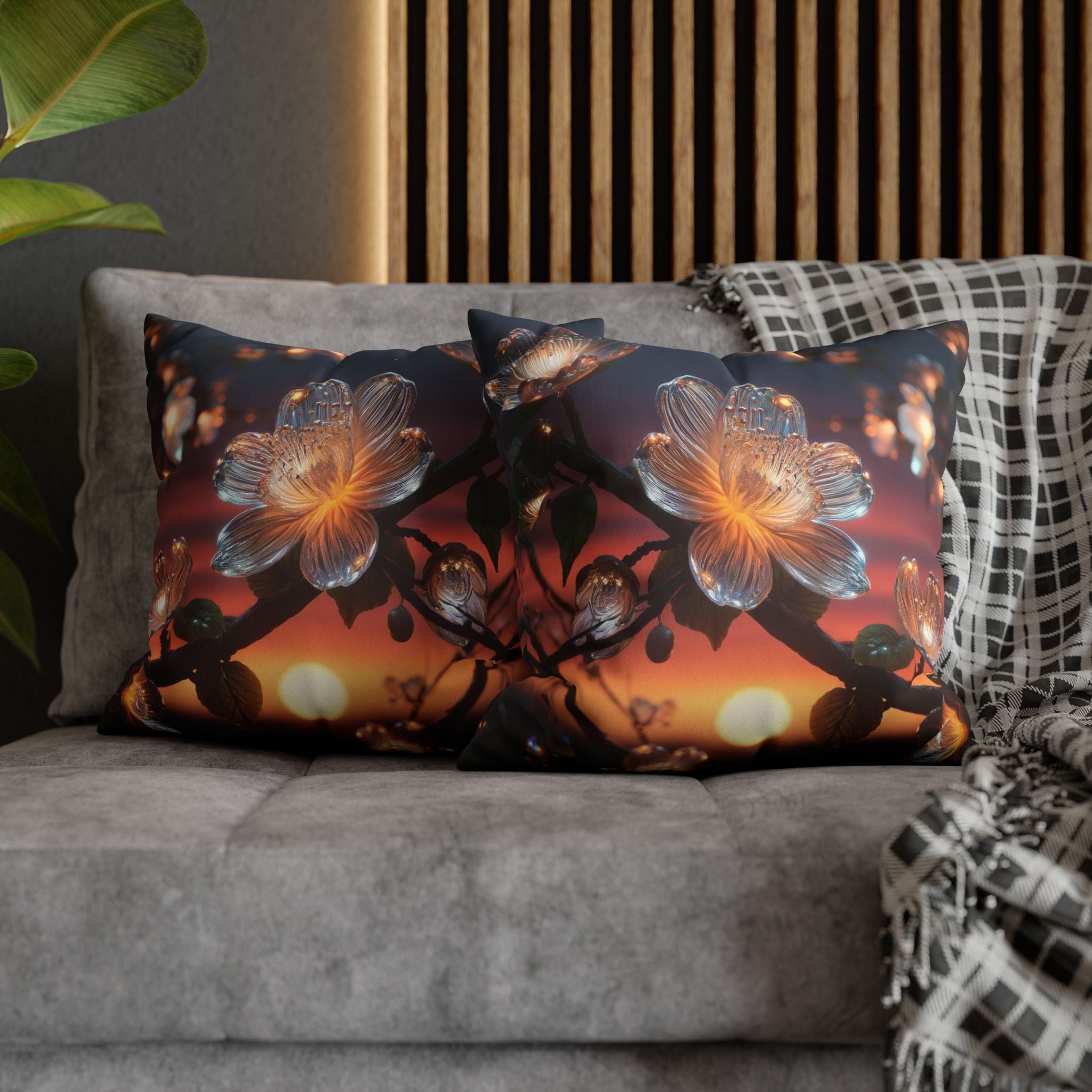 White, diamond flower - Suede Square Pillowcase