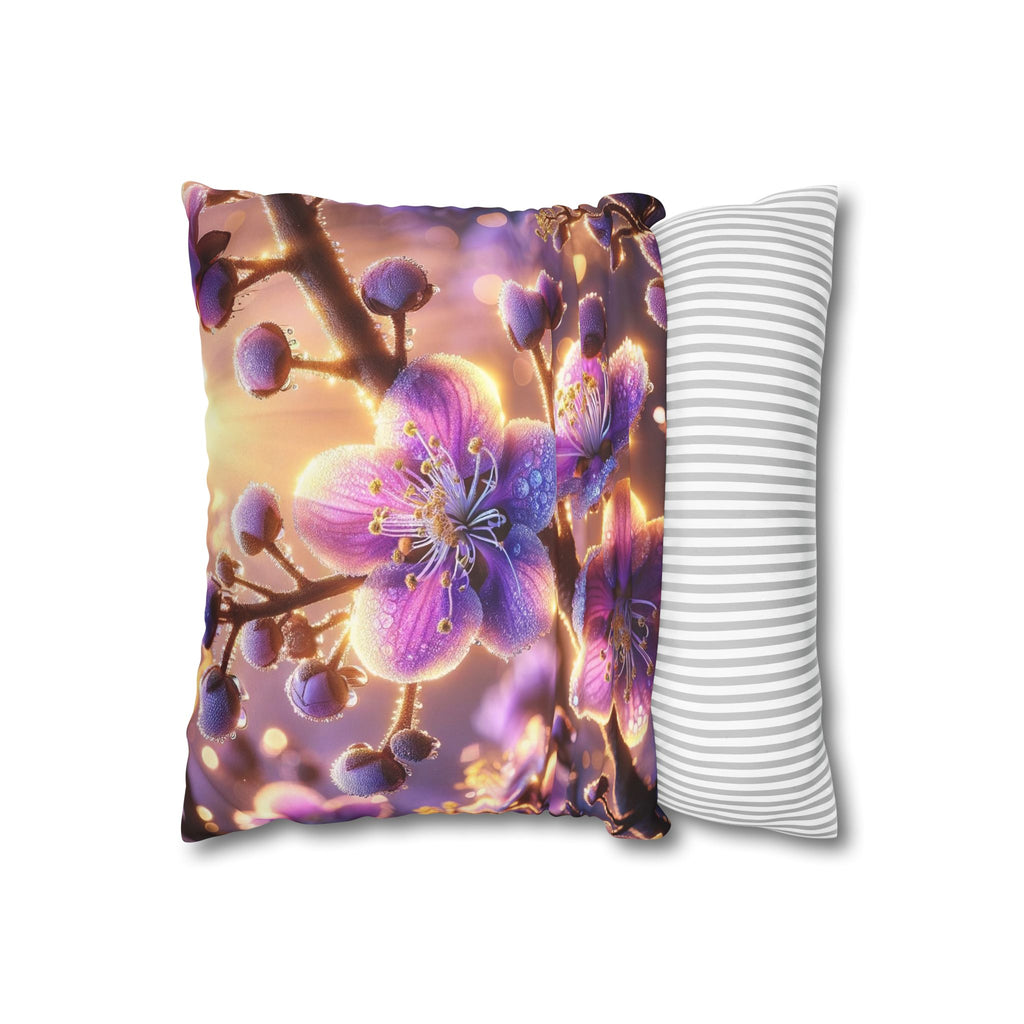 Lavender coloured flowers - Suede Square Pillowcase
