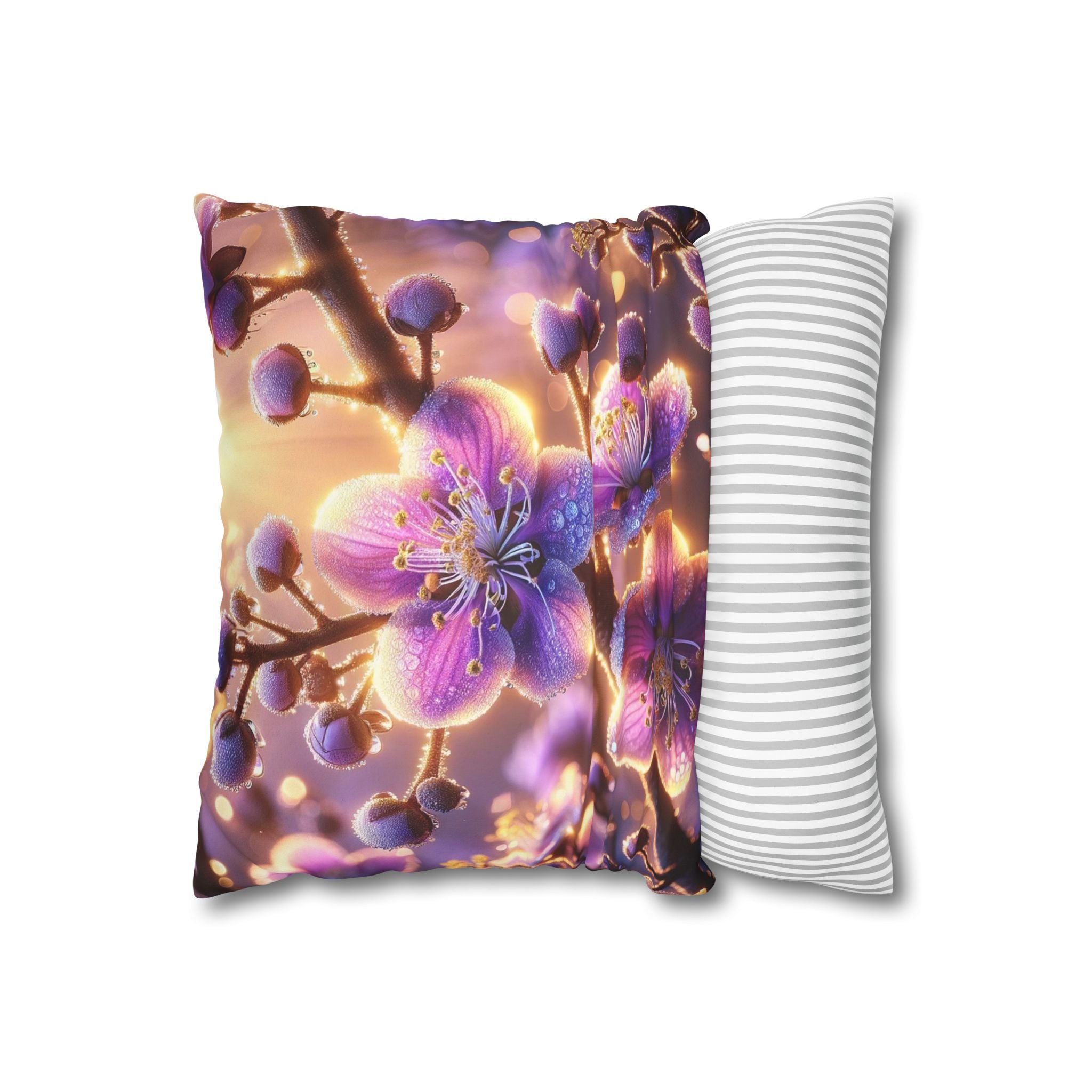 Lavender coloured flowers - Suede Square Pillowcase