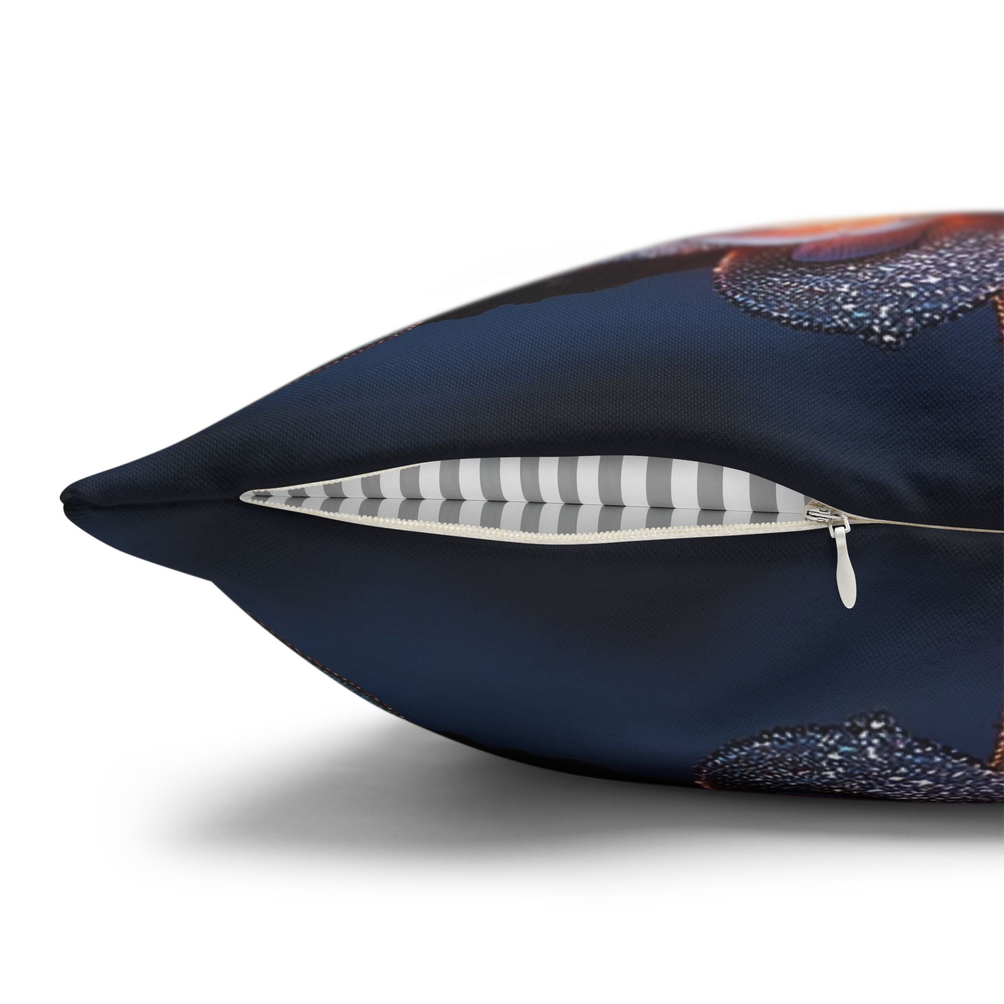 White flowers in the night - Polyester Square Pillowcase